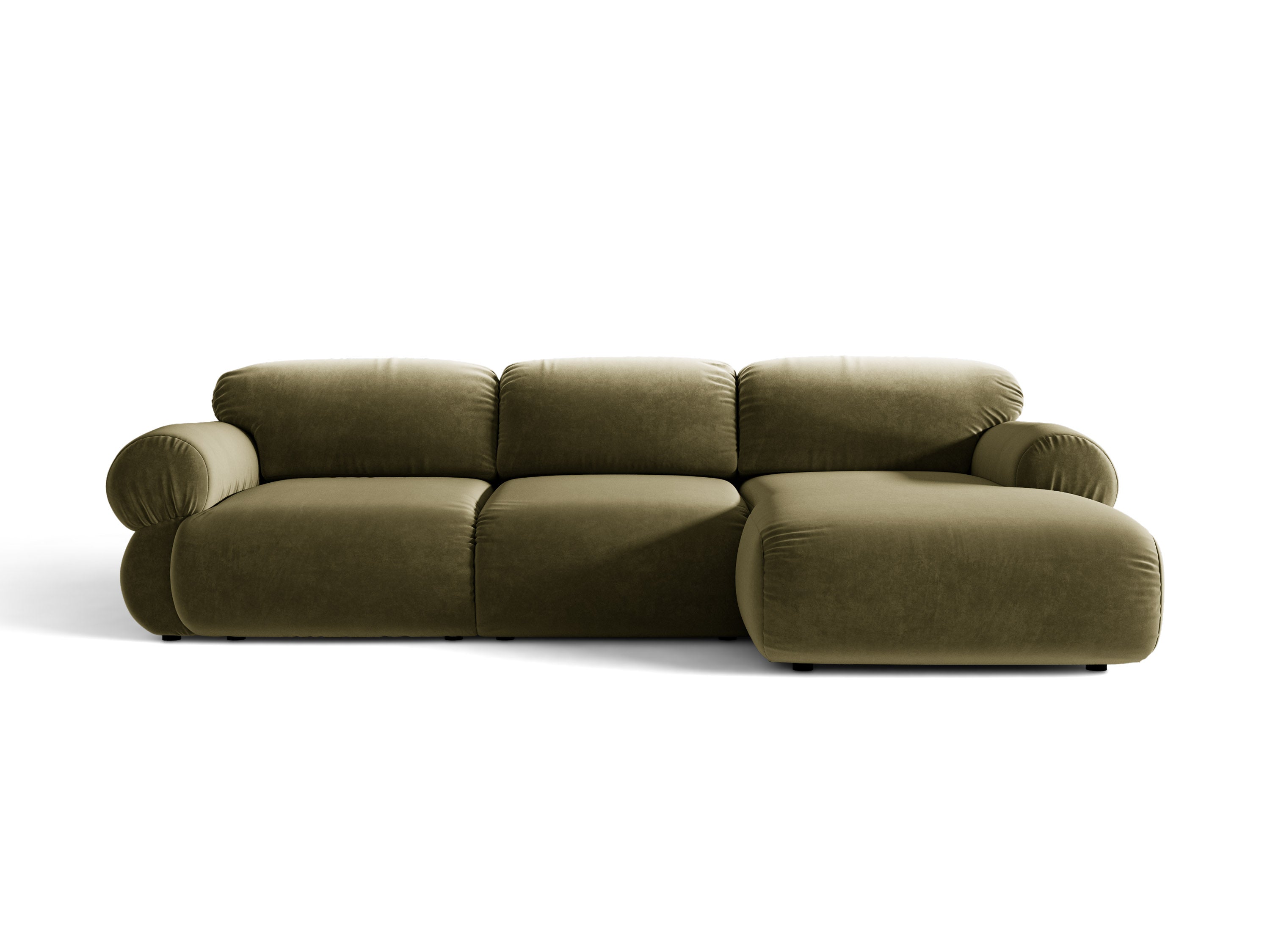 Micadoni Ophelia Ecksofa 297 cm Rechts Samt Salvador Grün