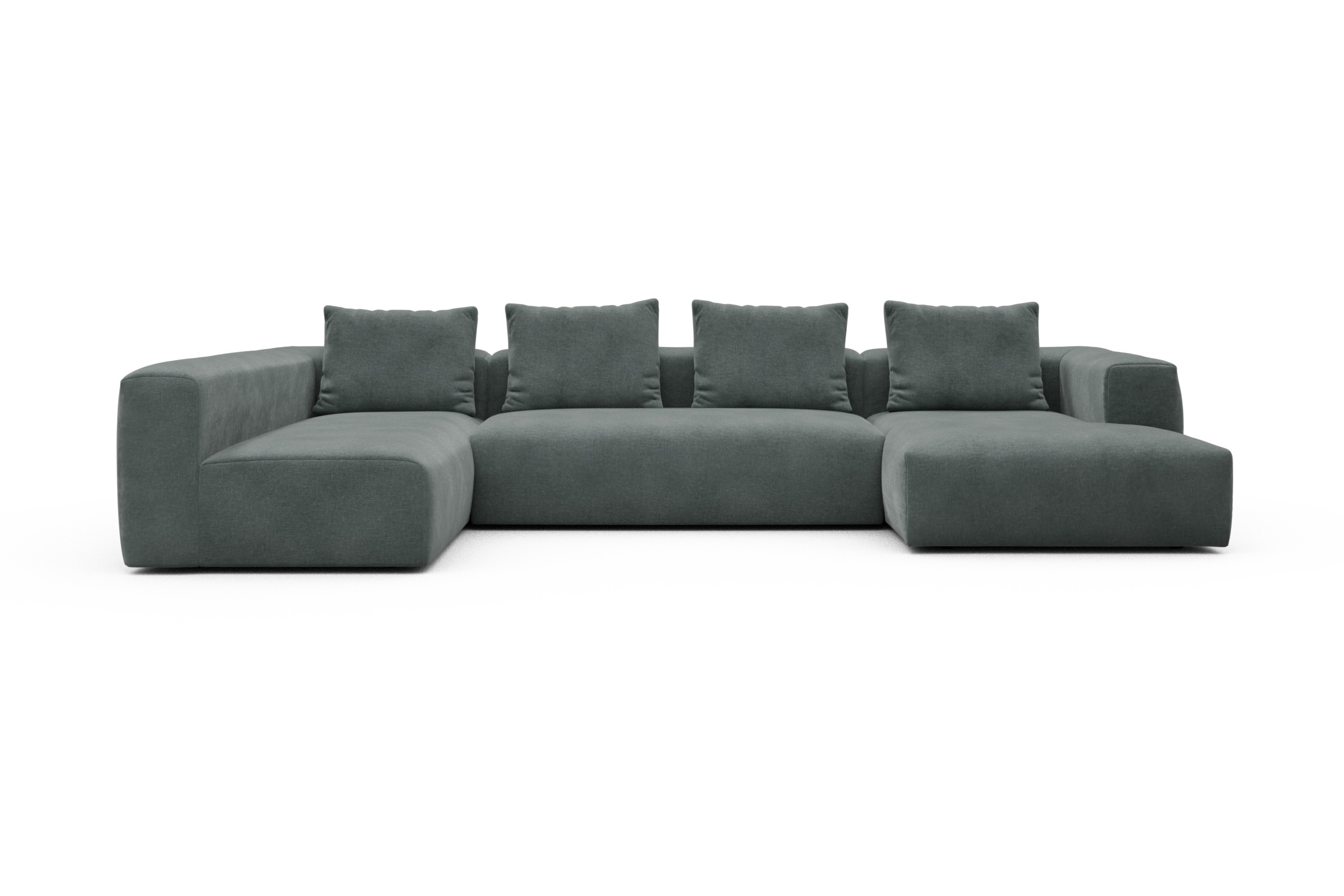 Skandi Home Wohnlandschaft Fred Chaiselongue rechts mit 2-Sitzer und lange Armlehne links Smooth-Silver-Grey moebelfaktor