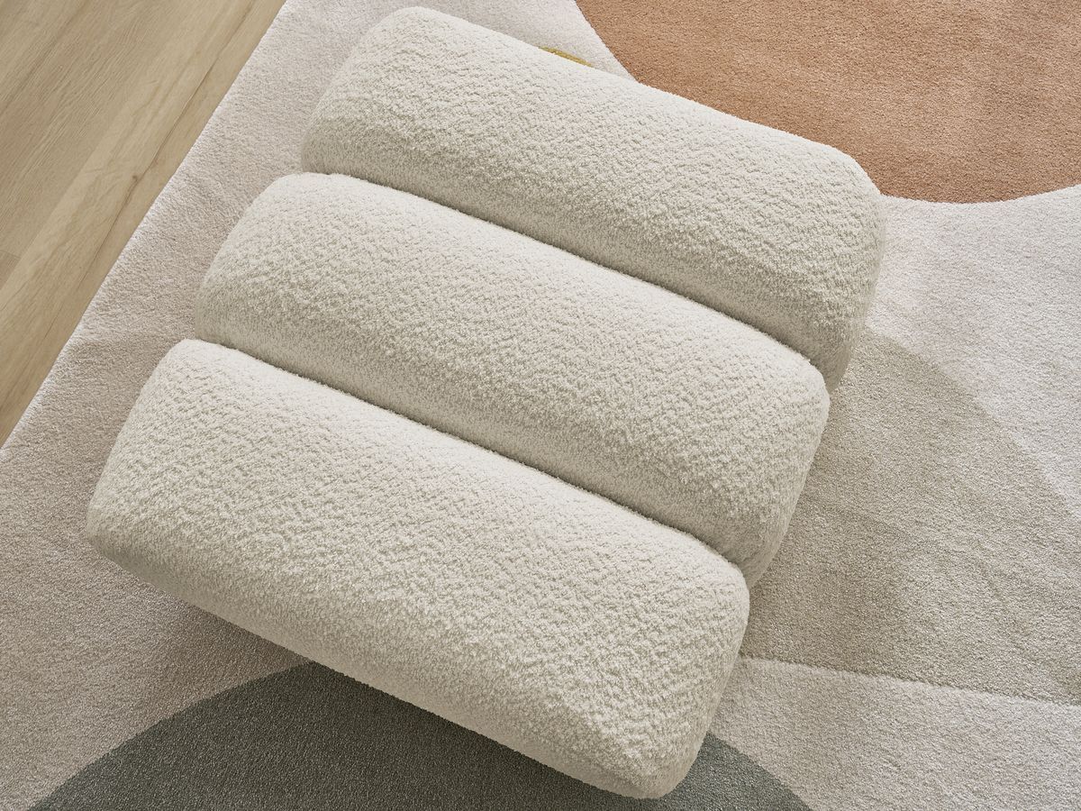 Bobochic Talia Pouf Bouclé-Stoff Beige