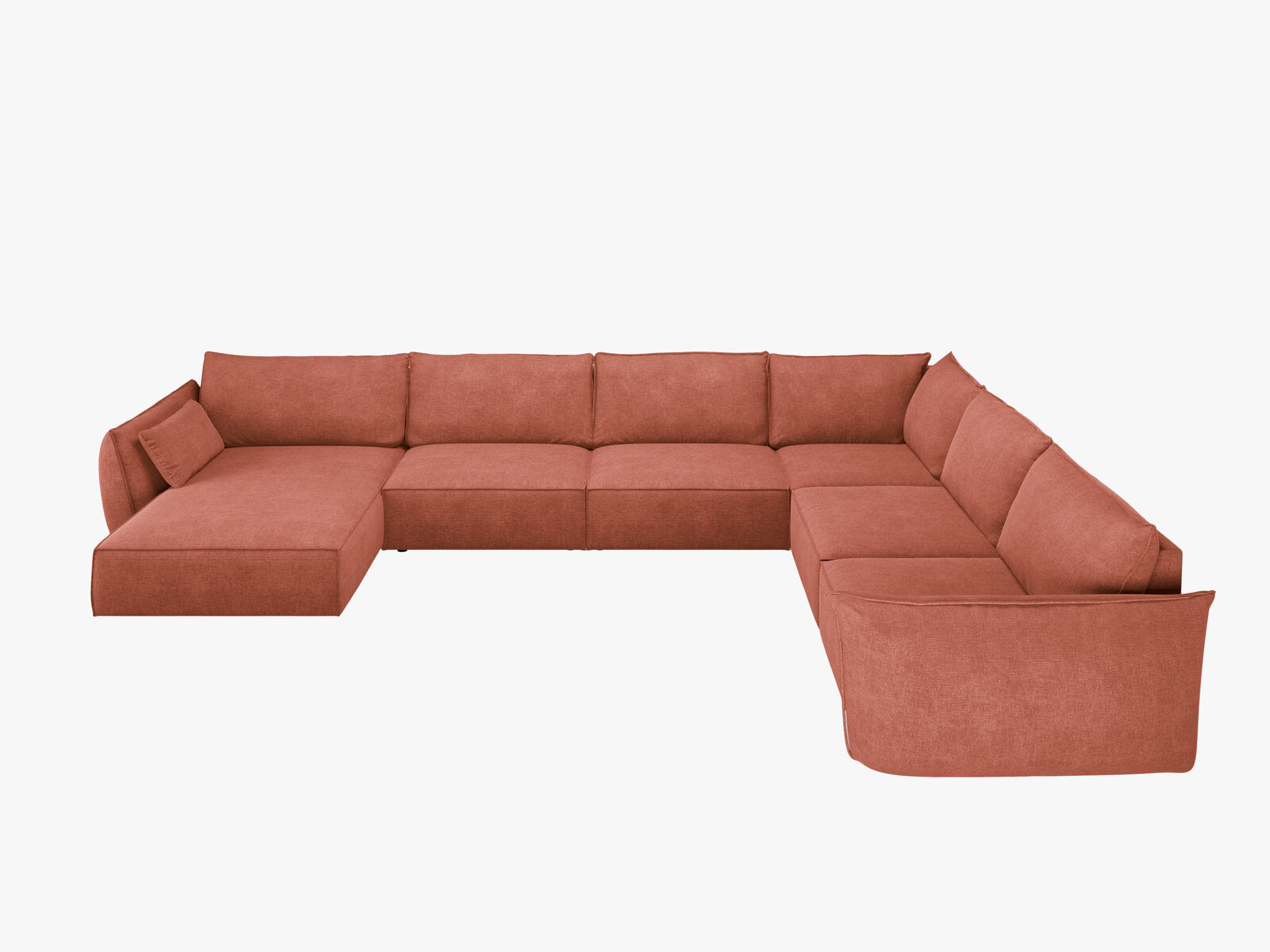 Micadoni Panorama-Ecksofa Kaelle 8-Sitzer Rechts Chenille Over The Horizon Terrakotta