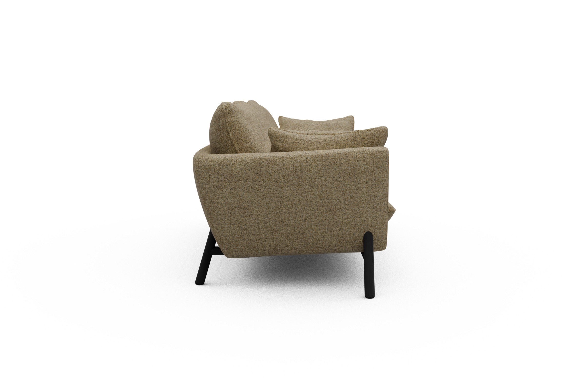 Sofa Emil 3-Sitzer Beinfarbe Eiche Schwarz Carreno-Silician-Yellow