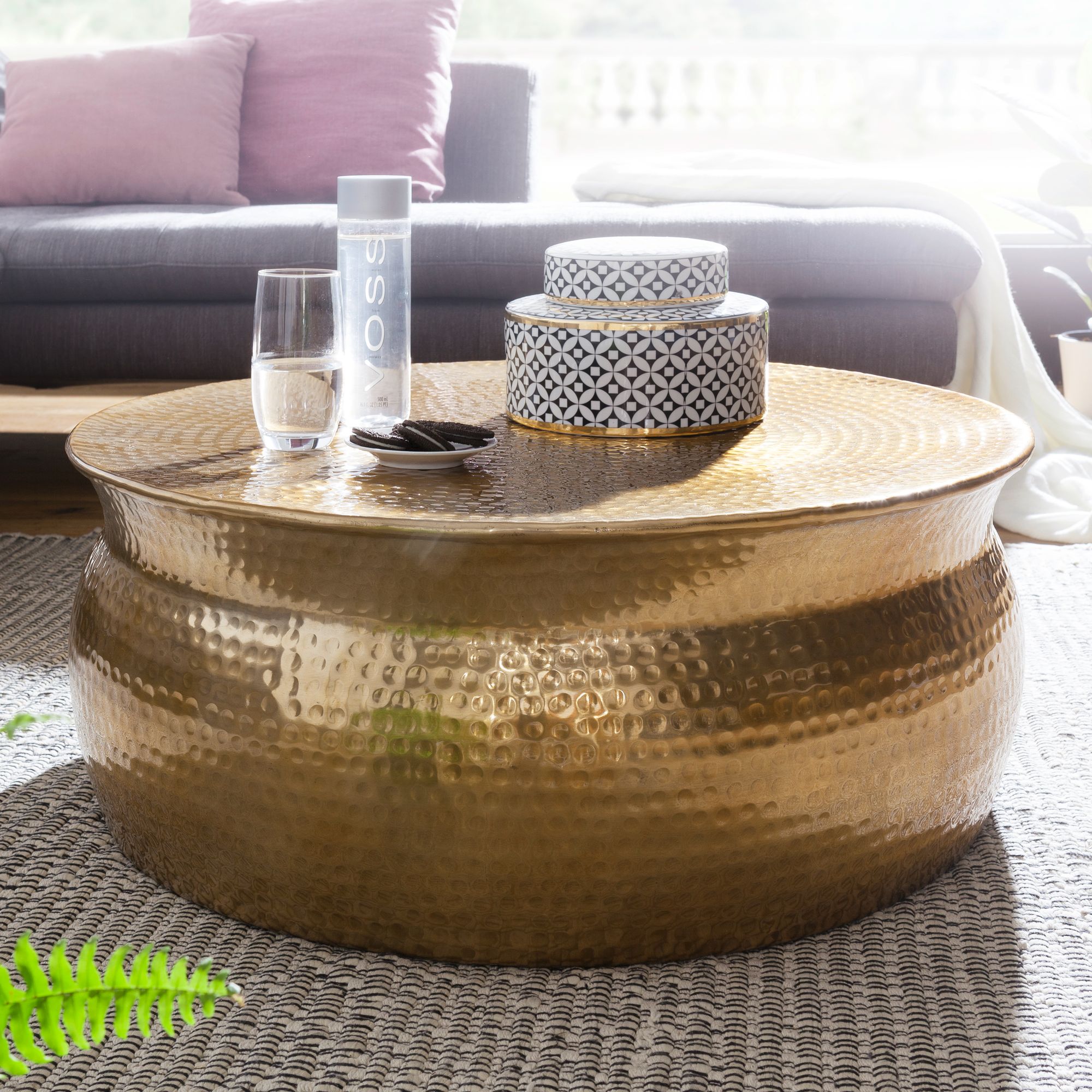 Couchtisch Rorvik Aluminium Gold Ø 75 × H 31 cm