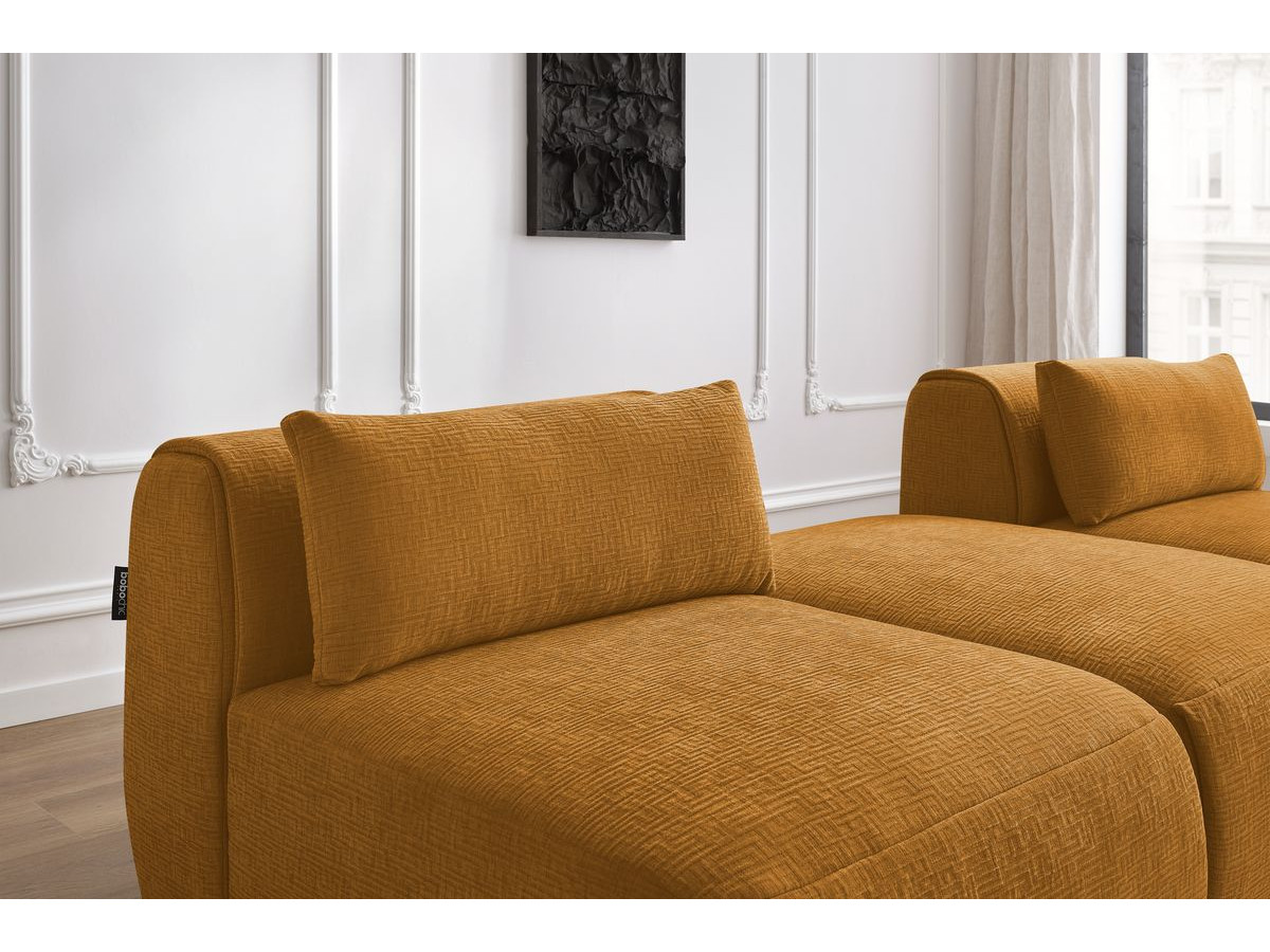 Bobochic Jeanne Sofa 3-Sitzer Strukturstoff Gelb