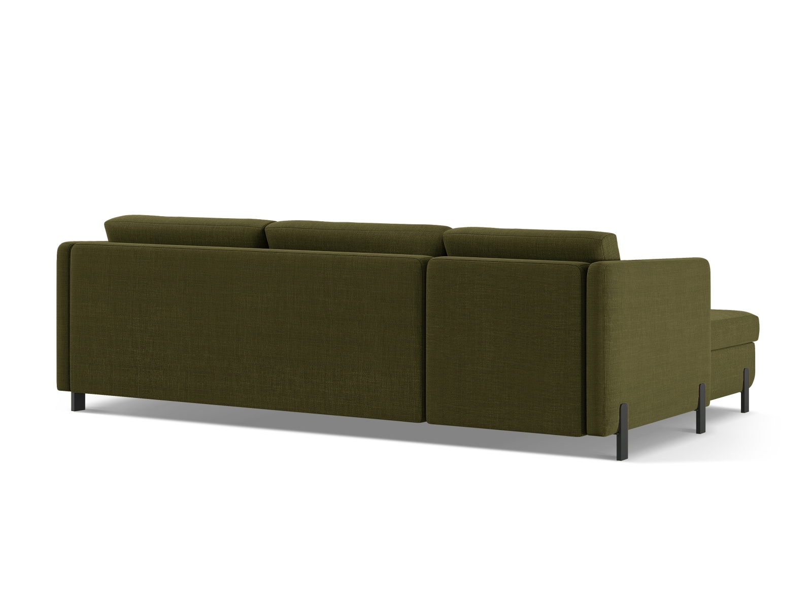 Micadoni Schlaf-Ecksofa Gloria 5-Sitzer Rechts Strukturierter Stoff Grün 205x160