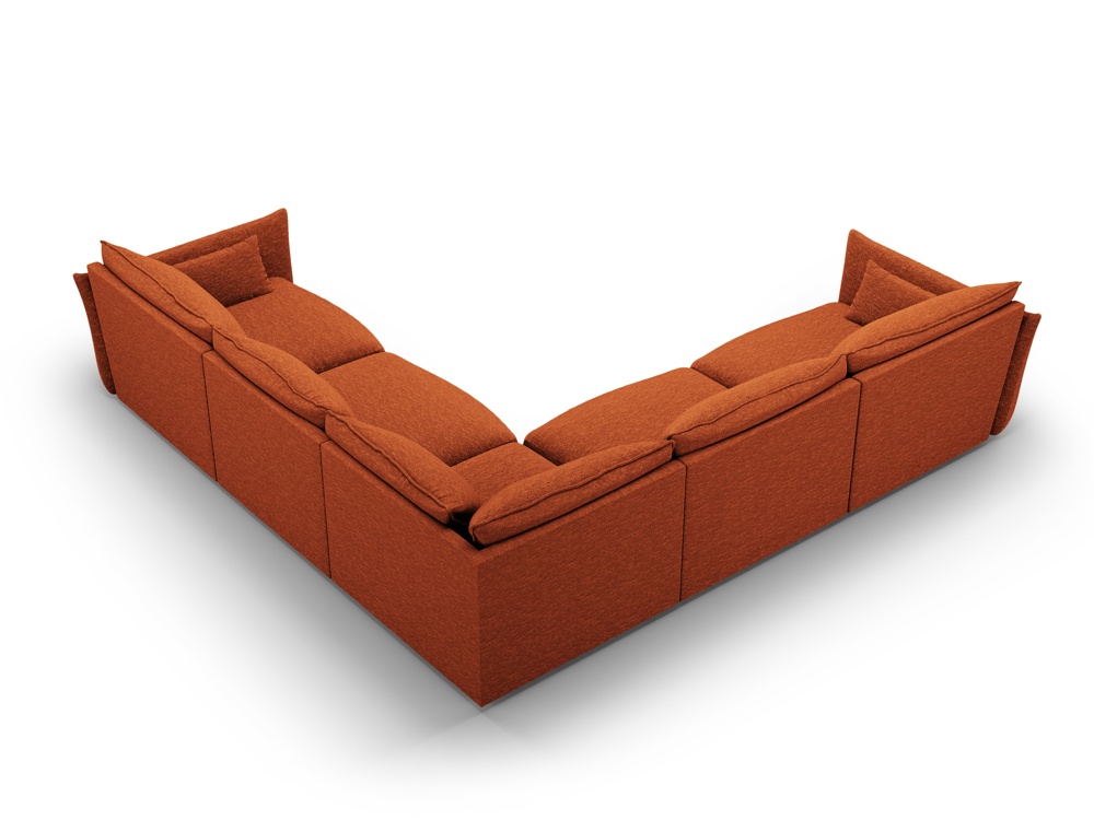 Cosmopolitan Design Symmetrisches Ecksofa Matera 7-Sitzer Chenille Eden Ziegel