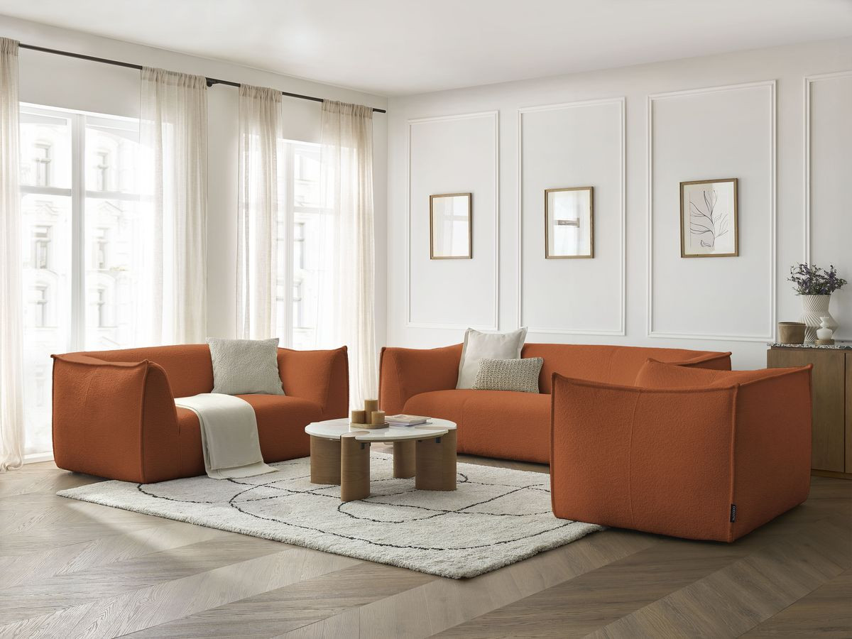 Bobochic Giorgia Sofa 5-Sitzer 534 × 100 cm Bouclé-Stoff Orange