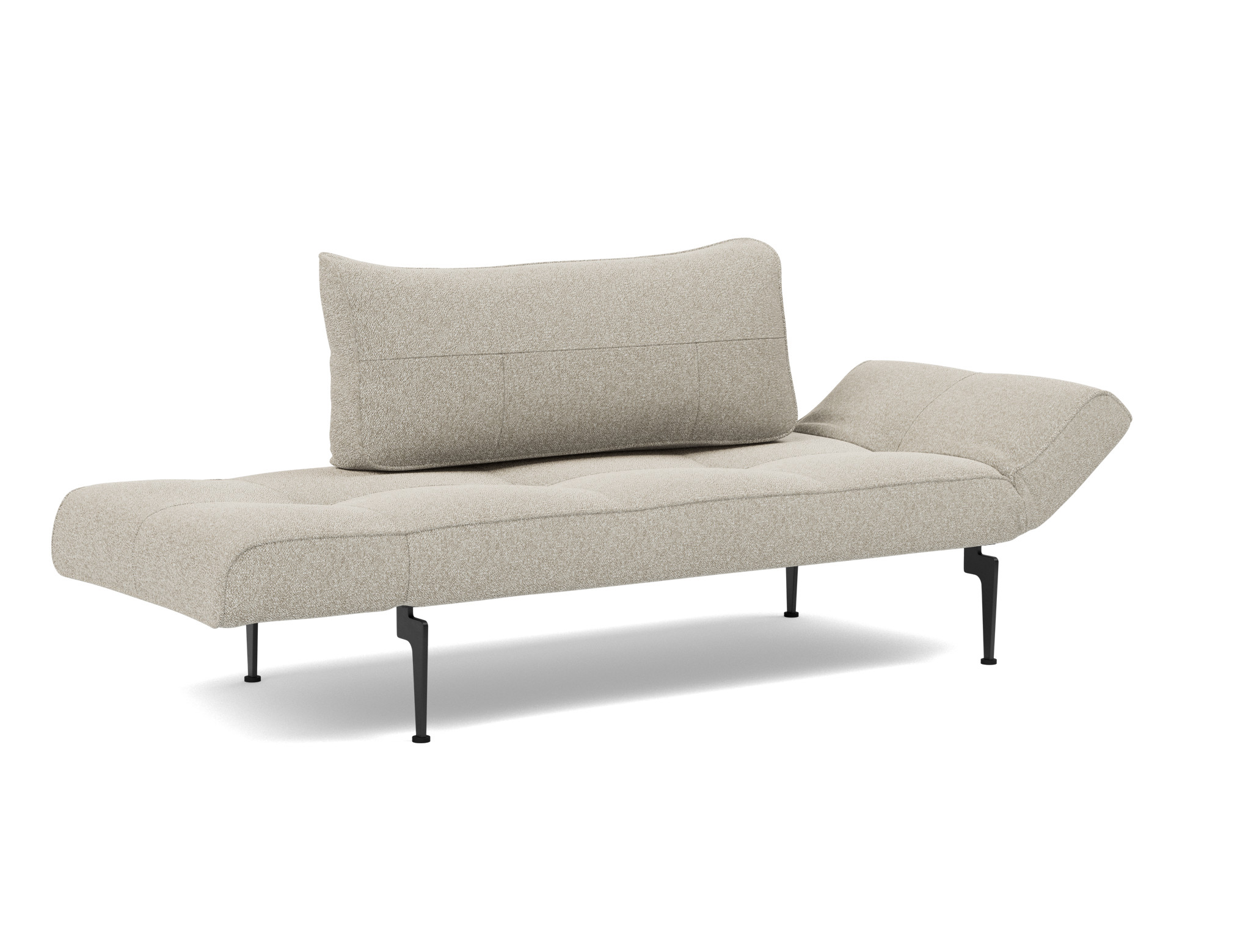 Tagesbett Zeal Boucle Skandi 539-Beige Beine Laser schwarz