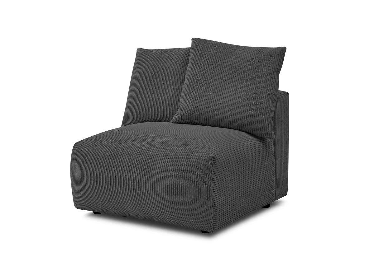 Bobochic Voltaire Sofamodul 1-Sitzer 90 × 100 cm Cordsamt Dunkelgrau