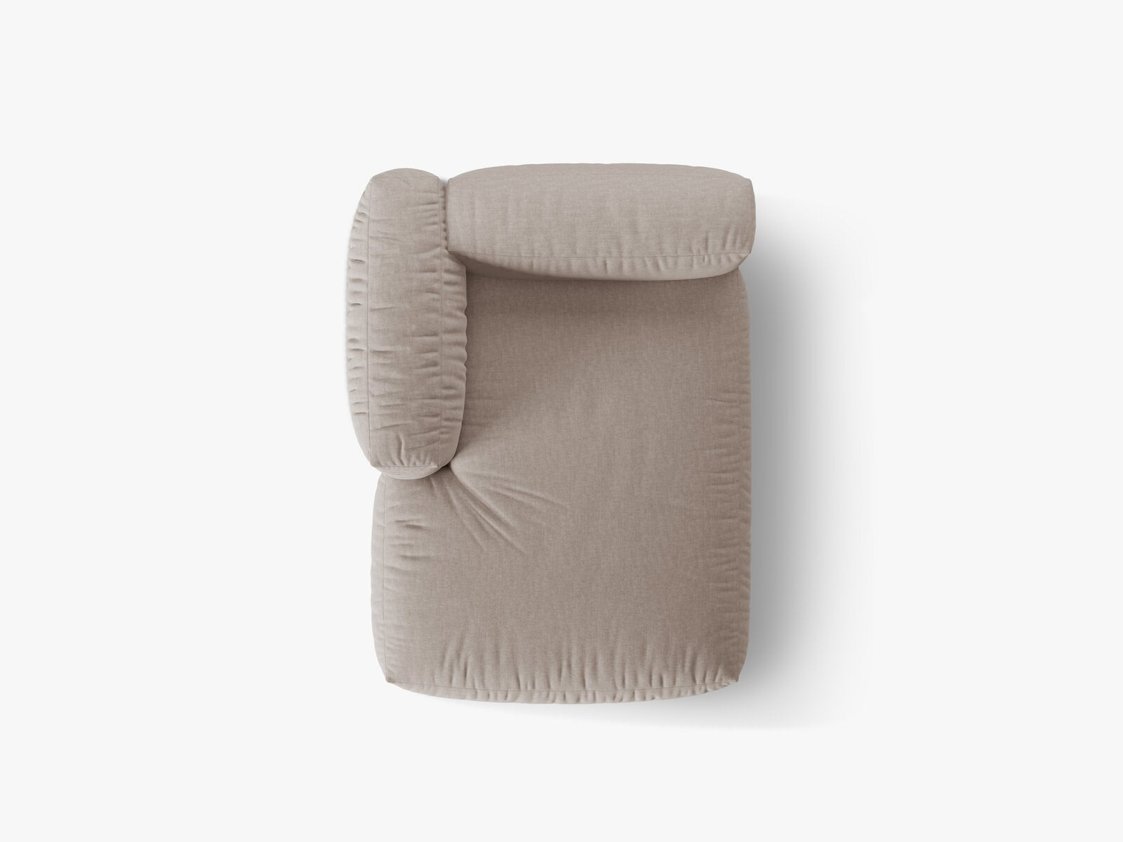 Micadoni Recamiere Martina 1-Sitzer Links Strukturierter Stoff Boston Dunkelbeige