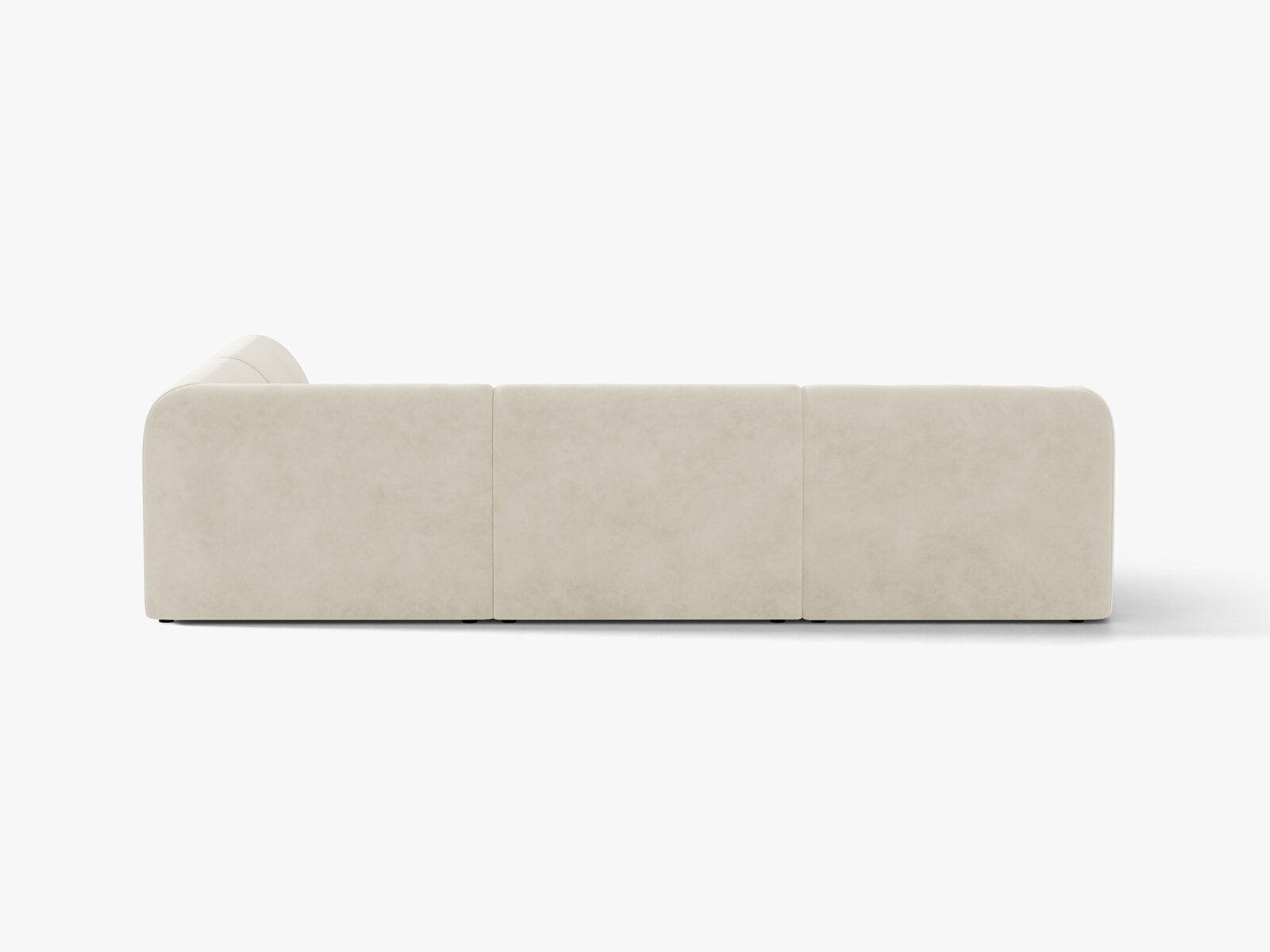 Micadoni Ecksofa Miley 6-Sitzer Rechts Samt Bluvel Helles Beige
