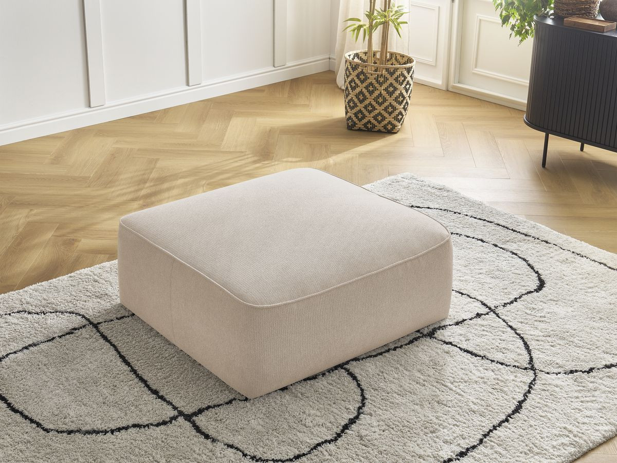 Bobochic Leopold Pouf Melange-Stoff Beige