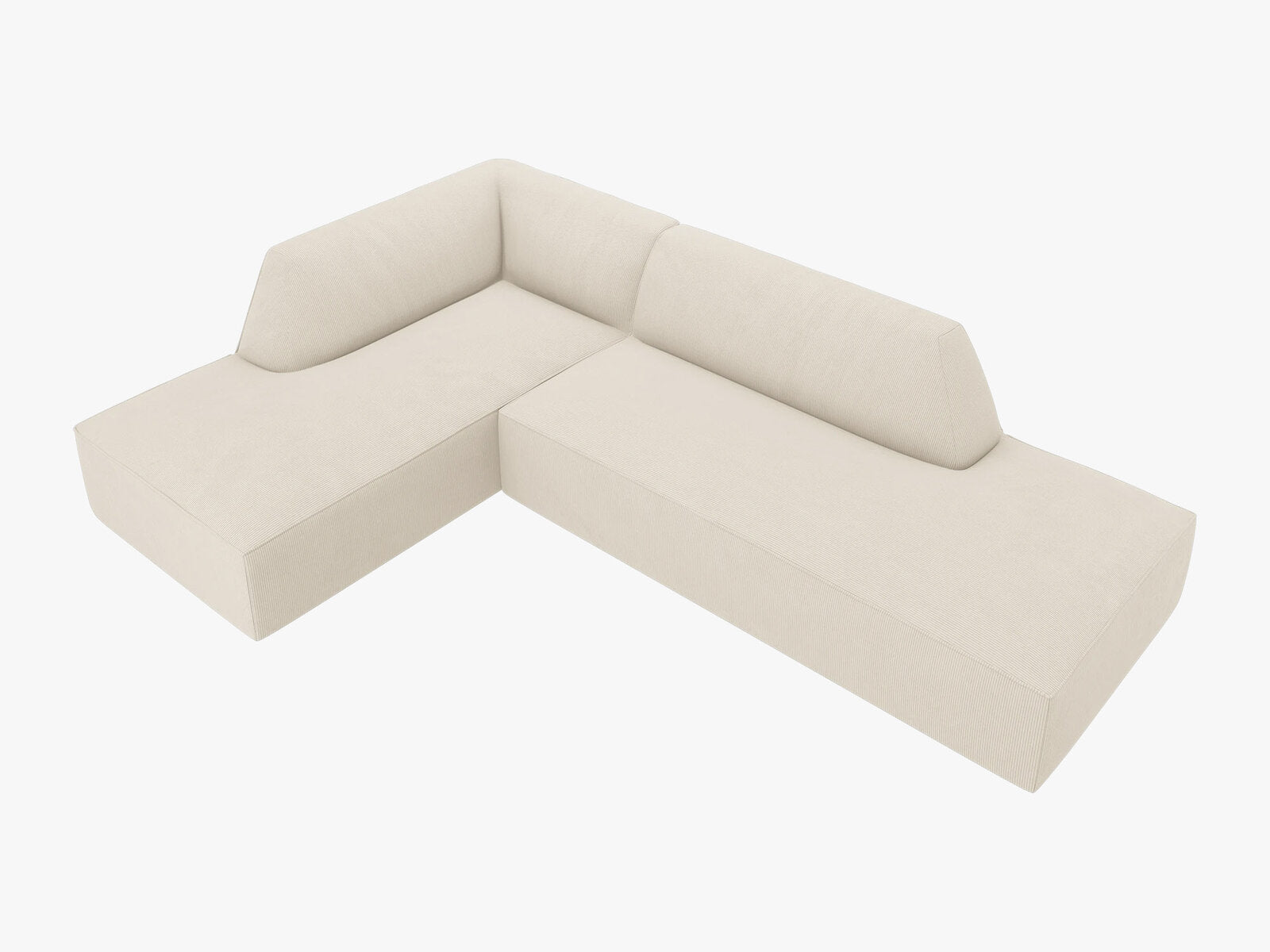Micadoni Ecksofa Ruby 4-Sitzer Links Kord Scala Helles Beige