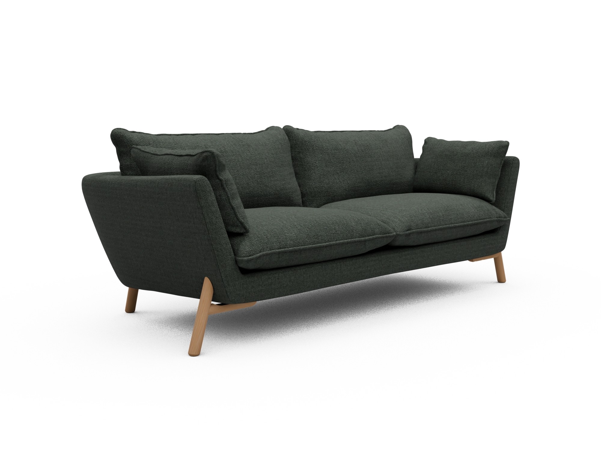 Skandi Home Sofa Emil Soft 3-Sitzer Beinfarbe Eiche Natur Aivi-Pine-Green moebelfaktor