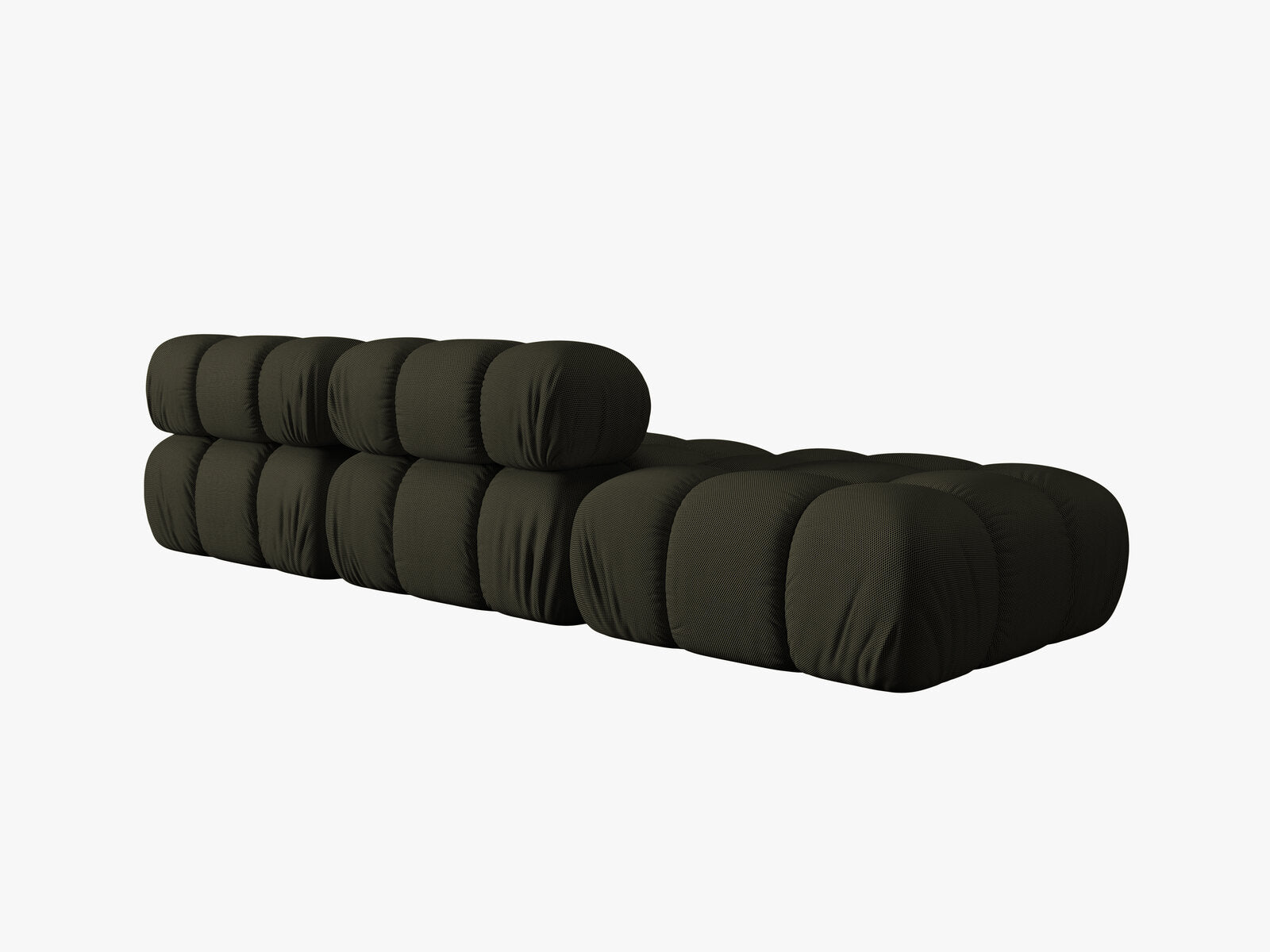 Micadoni Modulares Sofa Bellis 4-Sitzer Links 3D-Stoff Sonic Amazonas Grün