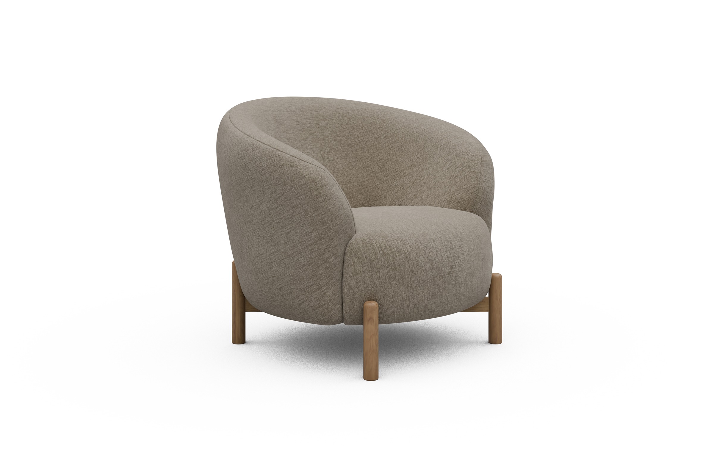 Sessel Ronda Holzbeine Eiche Natur Smooth-Beige