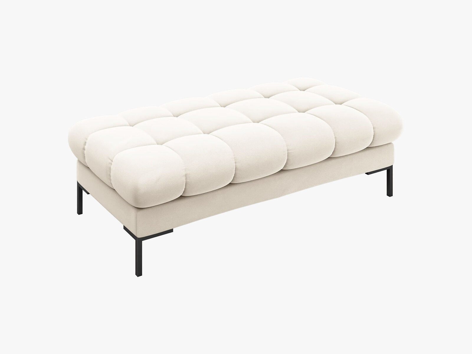Micadoni Polsterbank Mamaia 2-Sitzer Samt Bluvel Helles Beige schwarze Beine