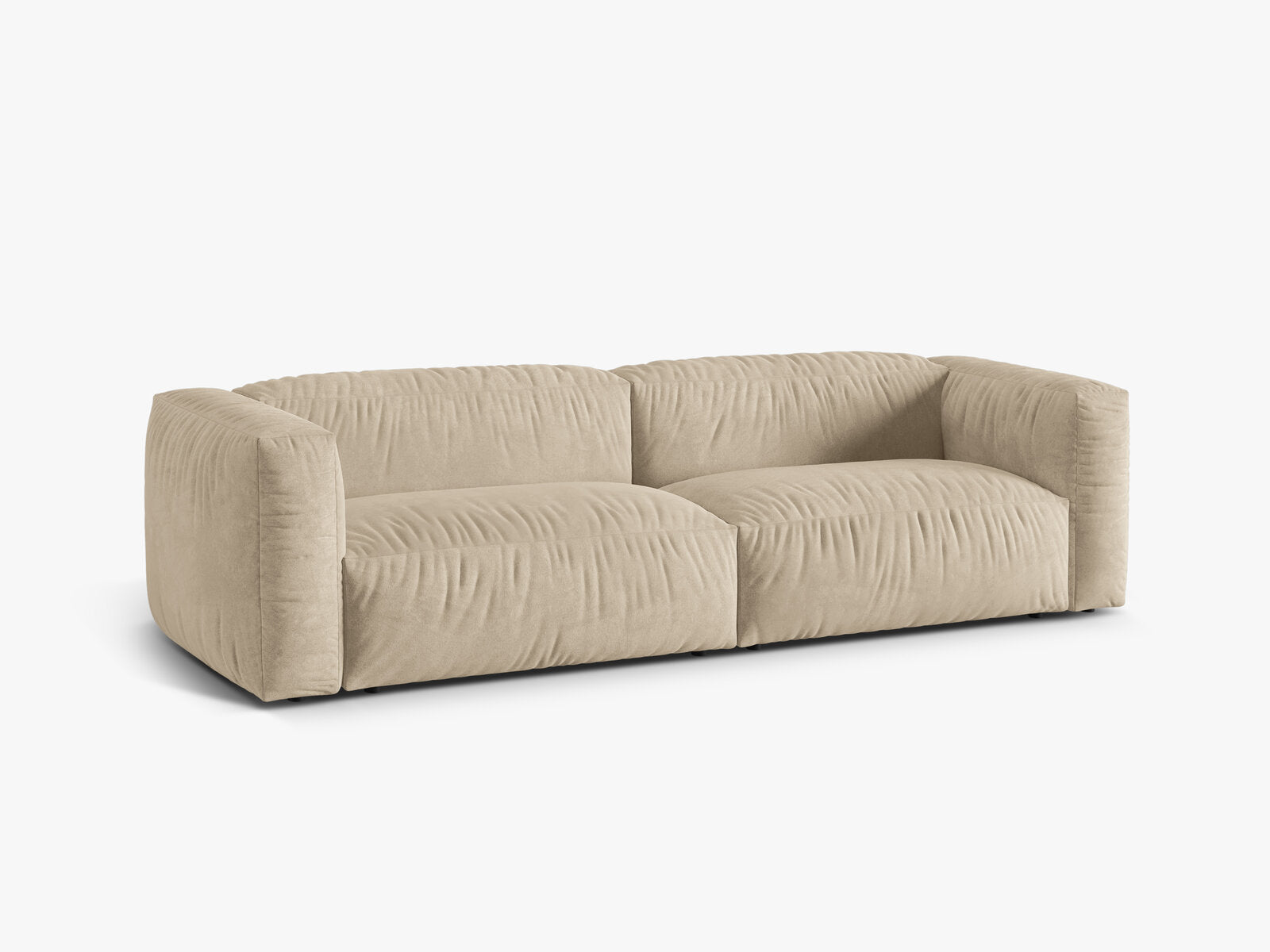 Micadoni Sofa Martina 3-Sitzer Samt Vogue Helles Beige