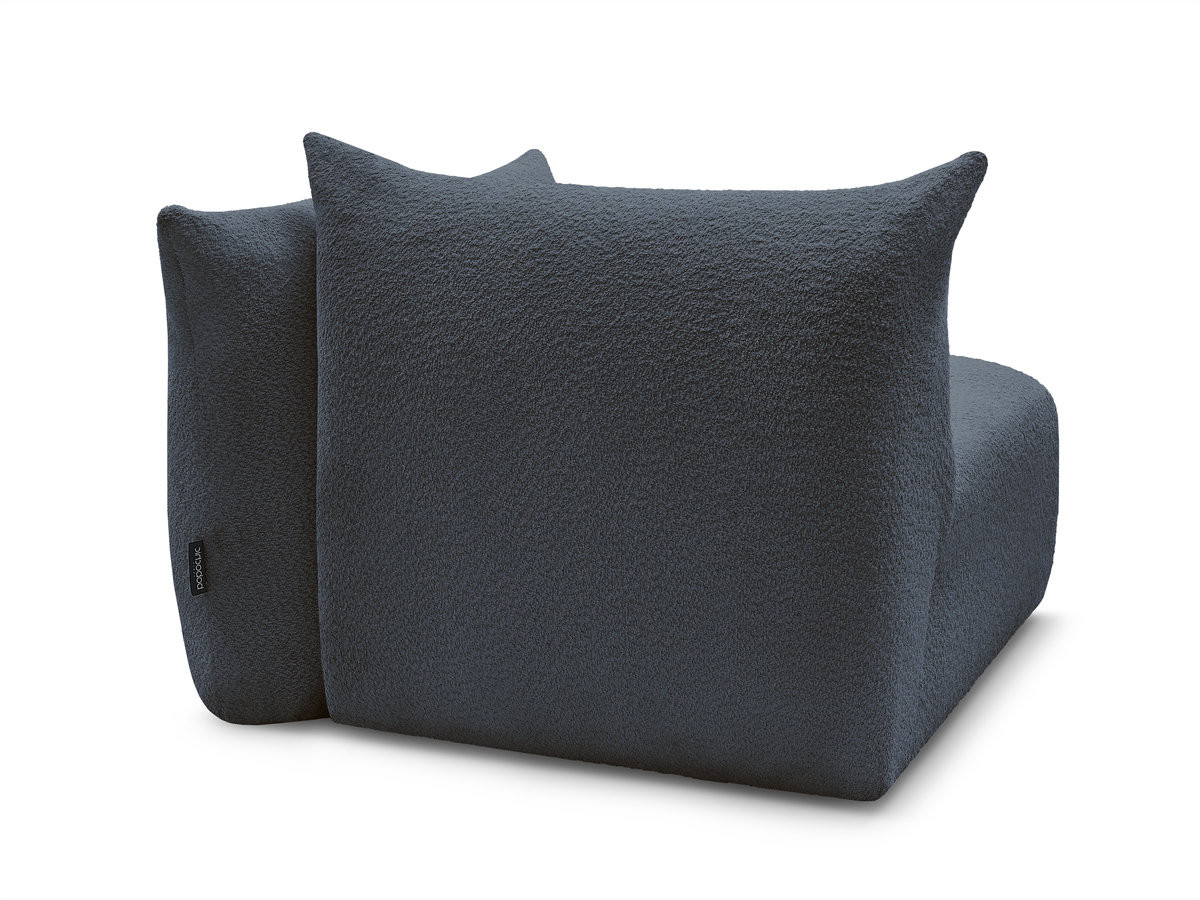 Bobochic Azra Sofamodul 1-Sitzer 117 × 112 cm Bouclé-Stoff Dunkelblau Ecke links