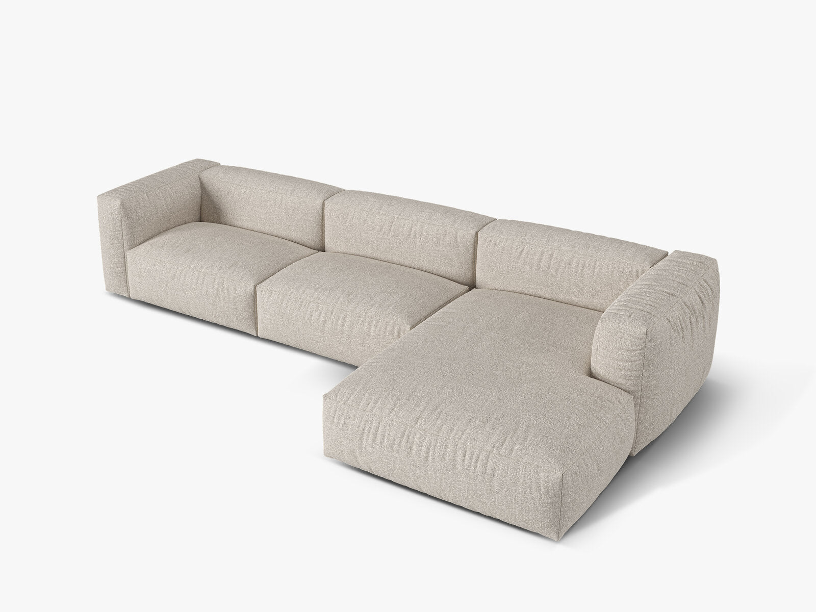 Micadoni Ecksofa Martina 3-Sitzer Rechts Boucle Monet Beige