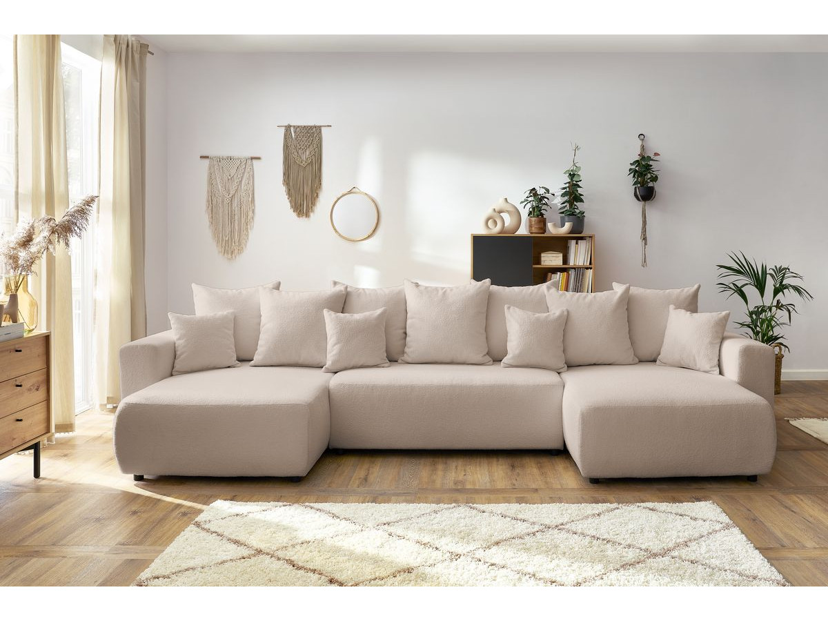 Bobochic Envy Wohnlandschaft Bouclé-Stoff Beige