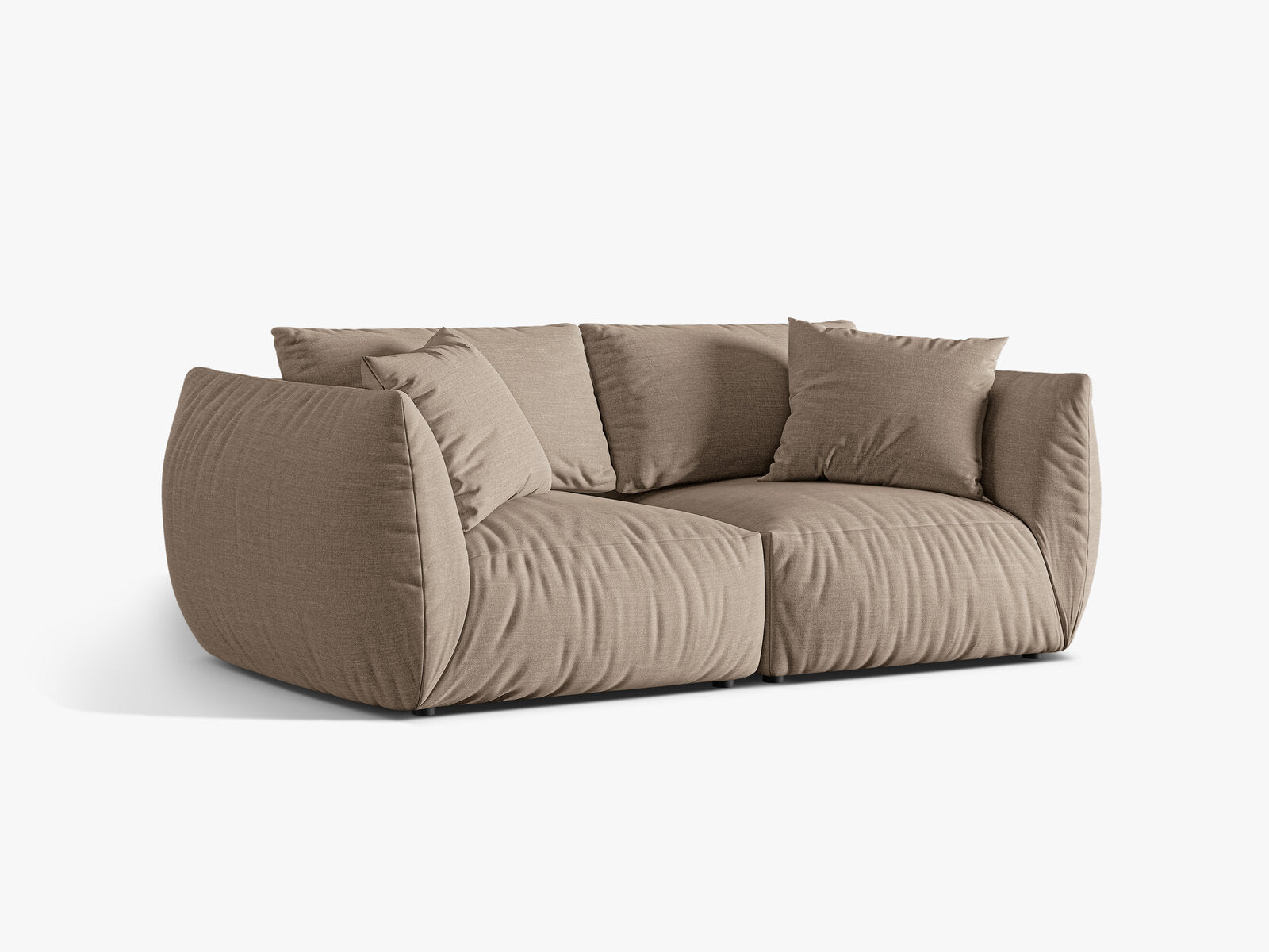 Micadoni Sofa Chris 3-Sitzer Strukturierter Stoff Sand