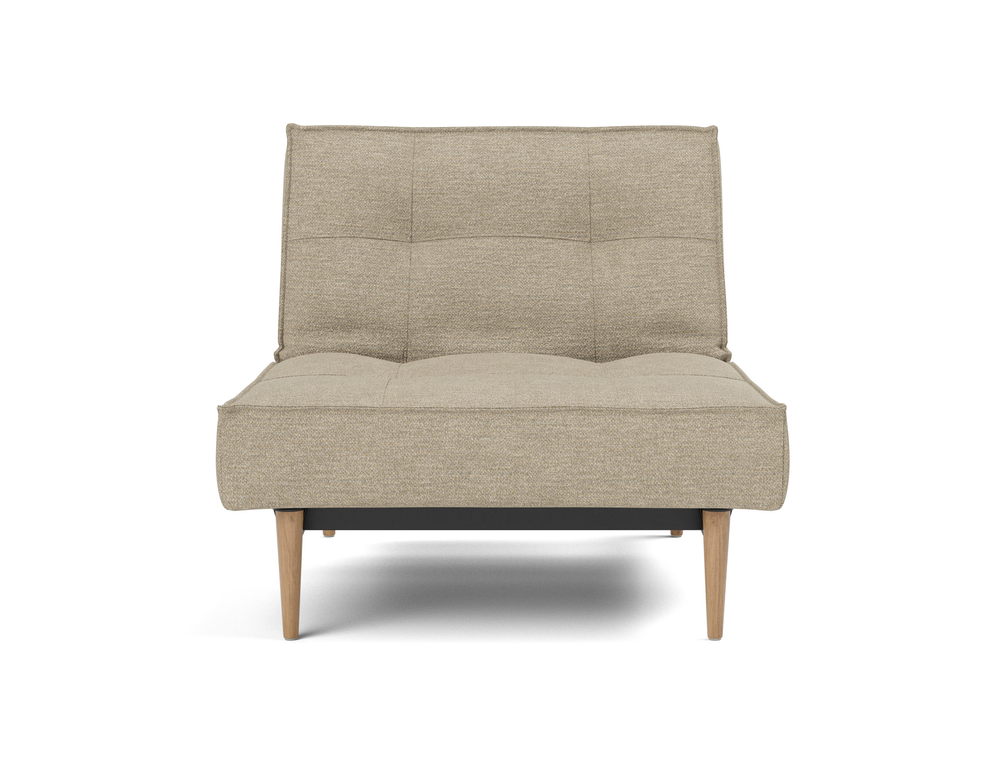 Sessel Splitback Strukturierter Stoff Taura 356-Sand Beine Styletto Eiche hell