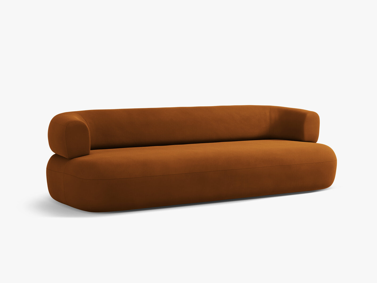 Micadoni Sofa Jenny 3-Sitzer Samt Salvador Terrakotta