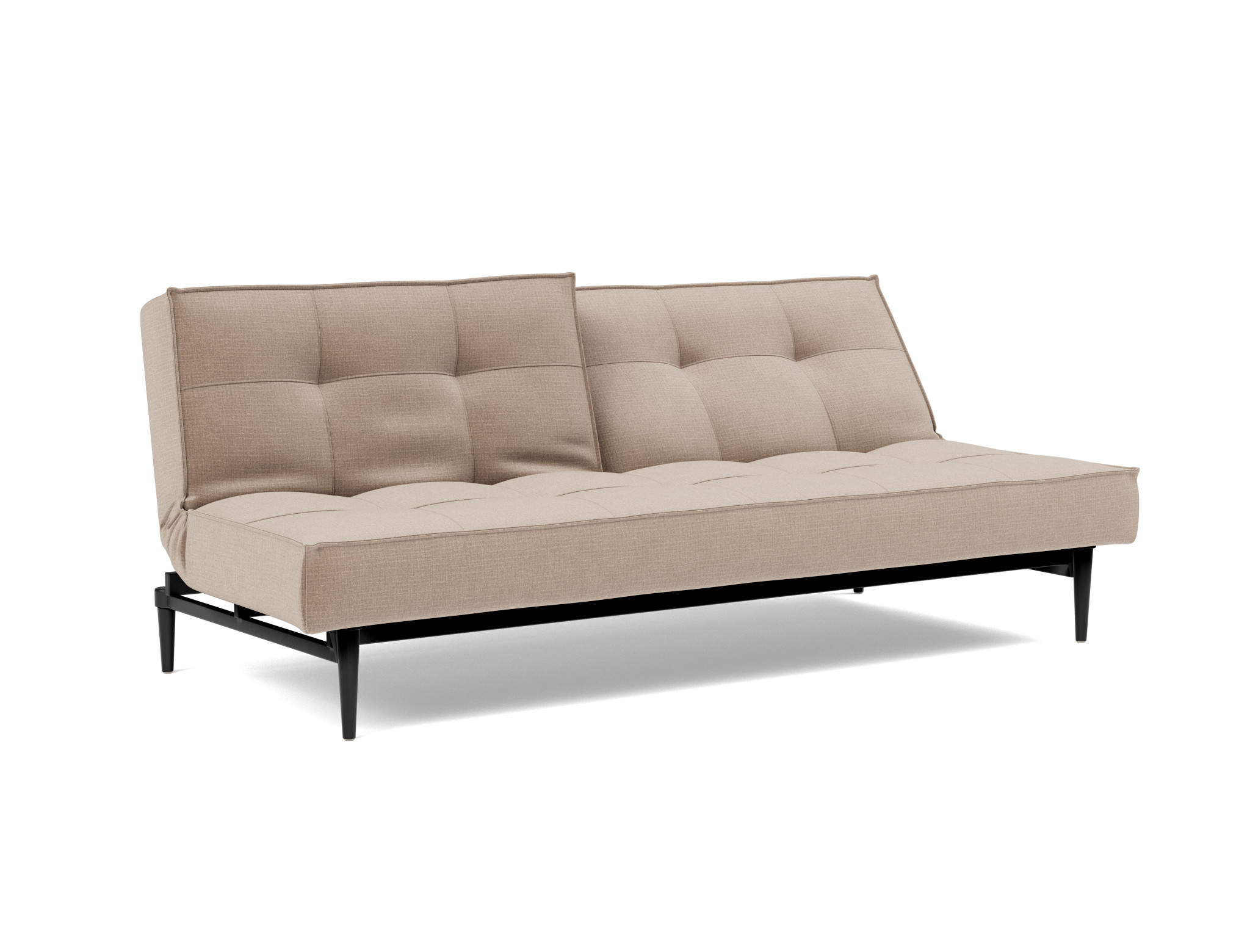 Schlafsofa Splitback Chenille Esina 417-Mocha Beine Styletto Eiche schwarz