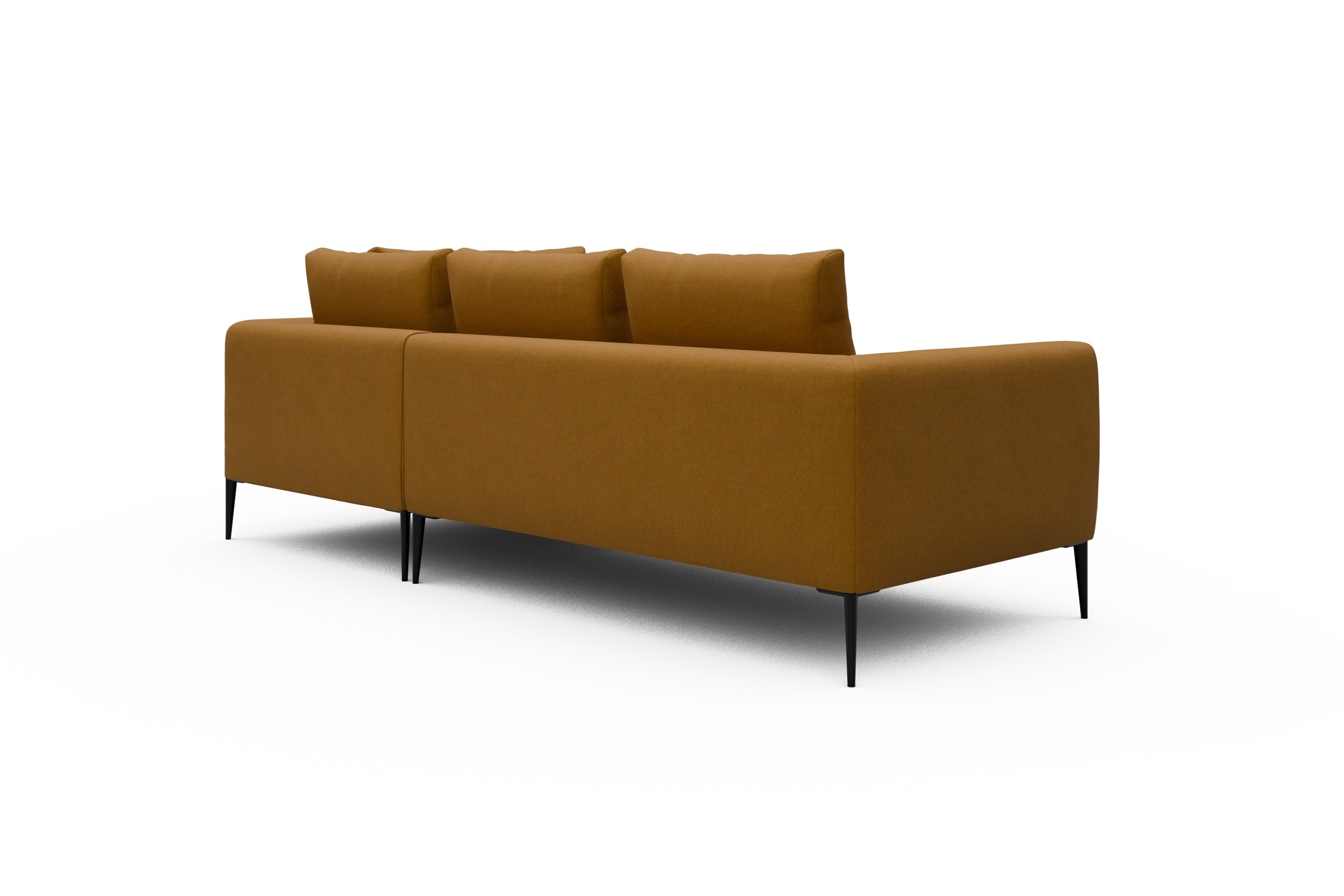 Ecksofa Paul Relax-Ecke rechts mit 2-Sitzer Satya-Ocre