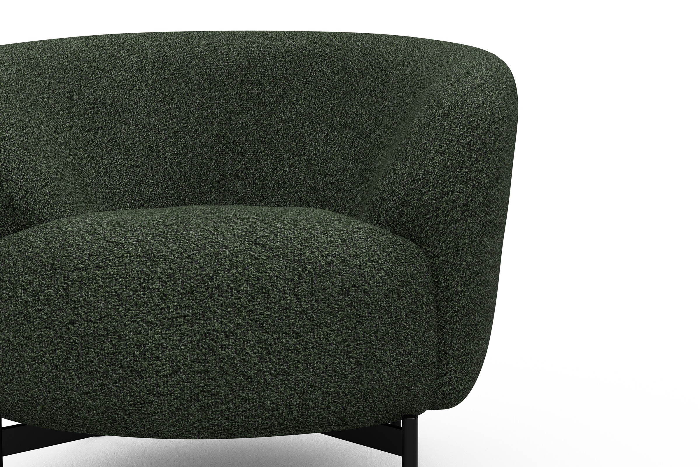 Sessel Ronda X-Metallgestell Schwarz Vanora-Deep-Green