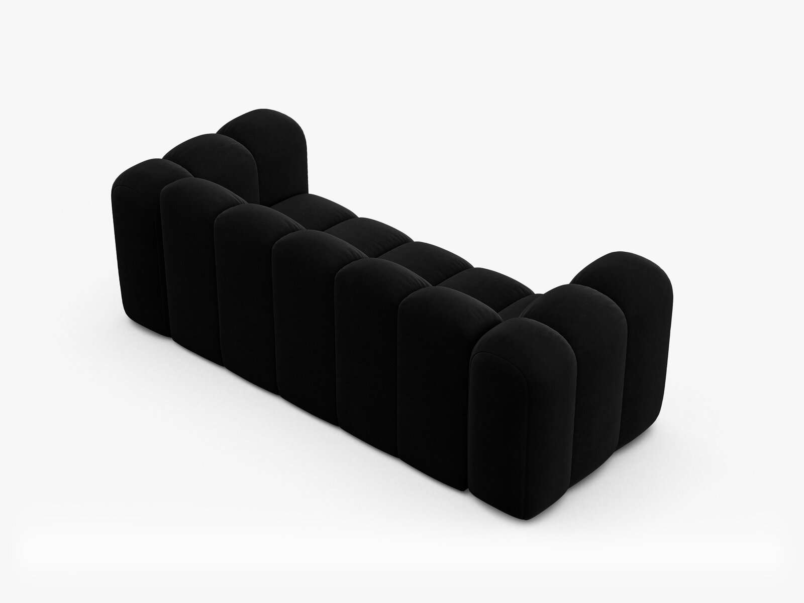 Micadoni Sofa Lupine 2-Sitzer Samt Salvador Schwarz