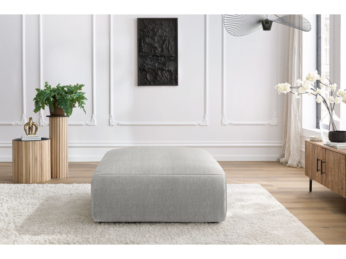 Bobochic Jeanne Pouf 95 × 117 cm Samt Hellgrau