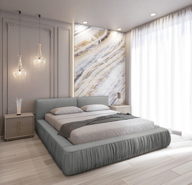 Polsterbett Beyond Samtstoff 140x200 mit Holzrahmen Riviera 91