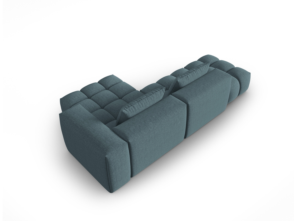 Cosmopolitan Design Ecksofa Verona 4-Sitzer offen Strukturierter Stoff Sorella Hellblau Rechts
