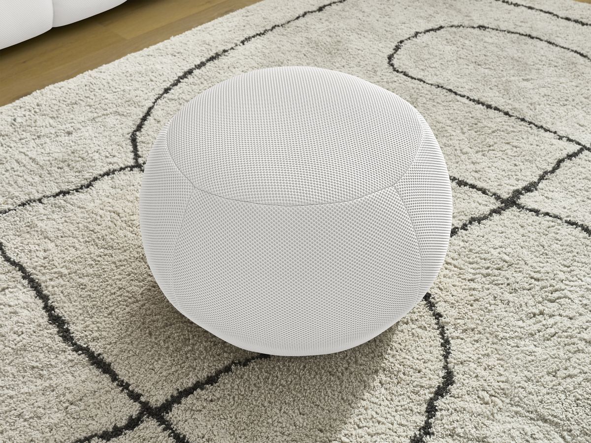 Bobochic Hayden Sofa 3-Sitzer mit Pouf 226 × 107 cm Mesh-Stoff Weiß