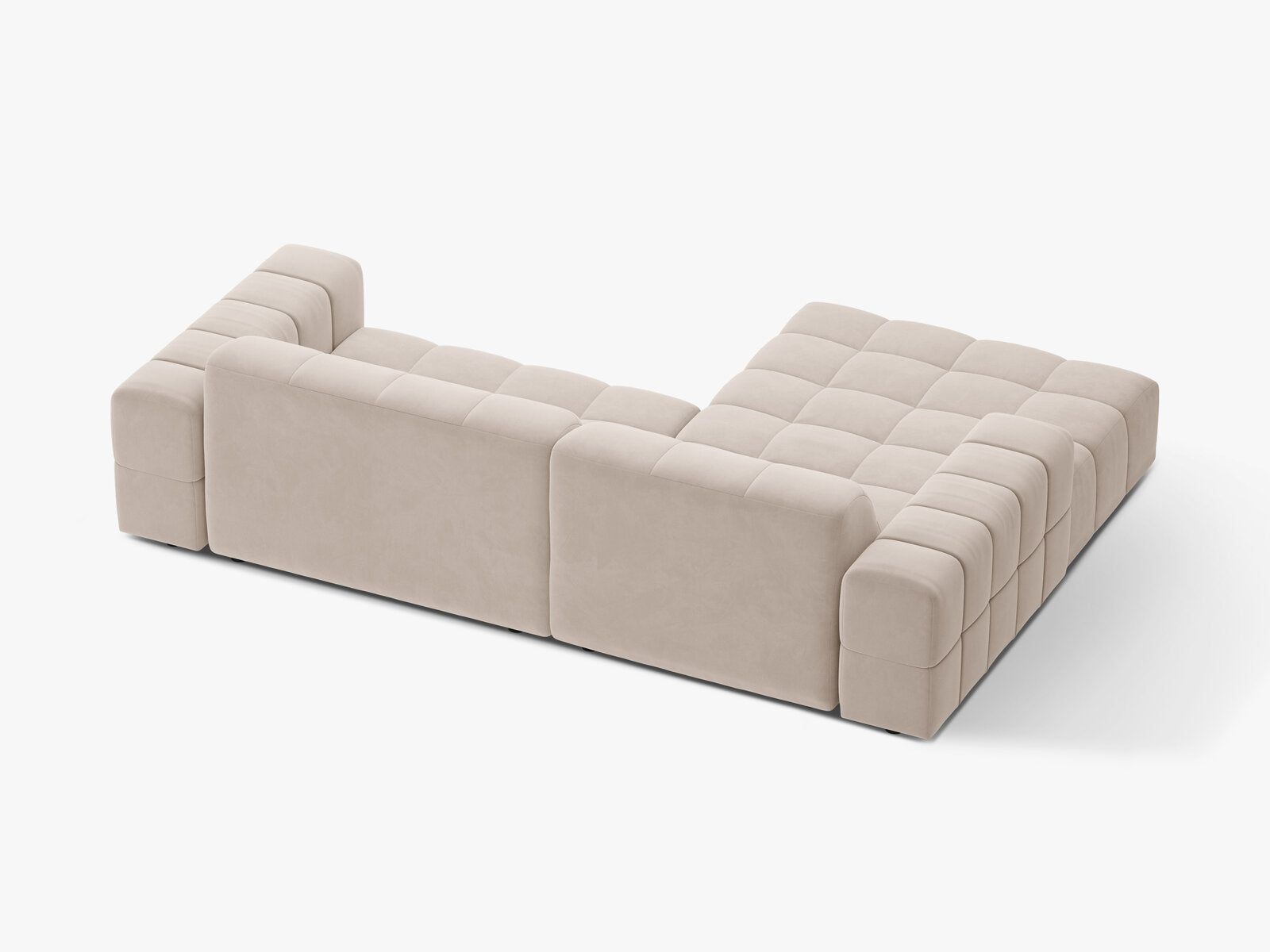 Micadoni Jennifer Ecksofa 4-Sitzer Links Samt Venus Helles Beige