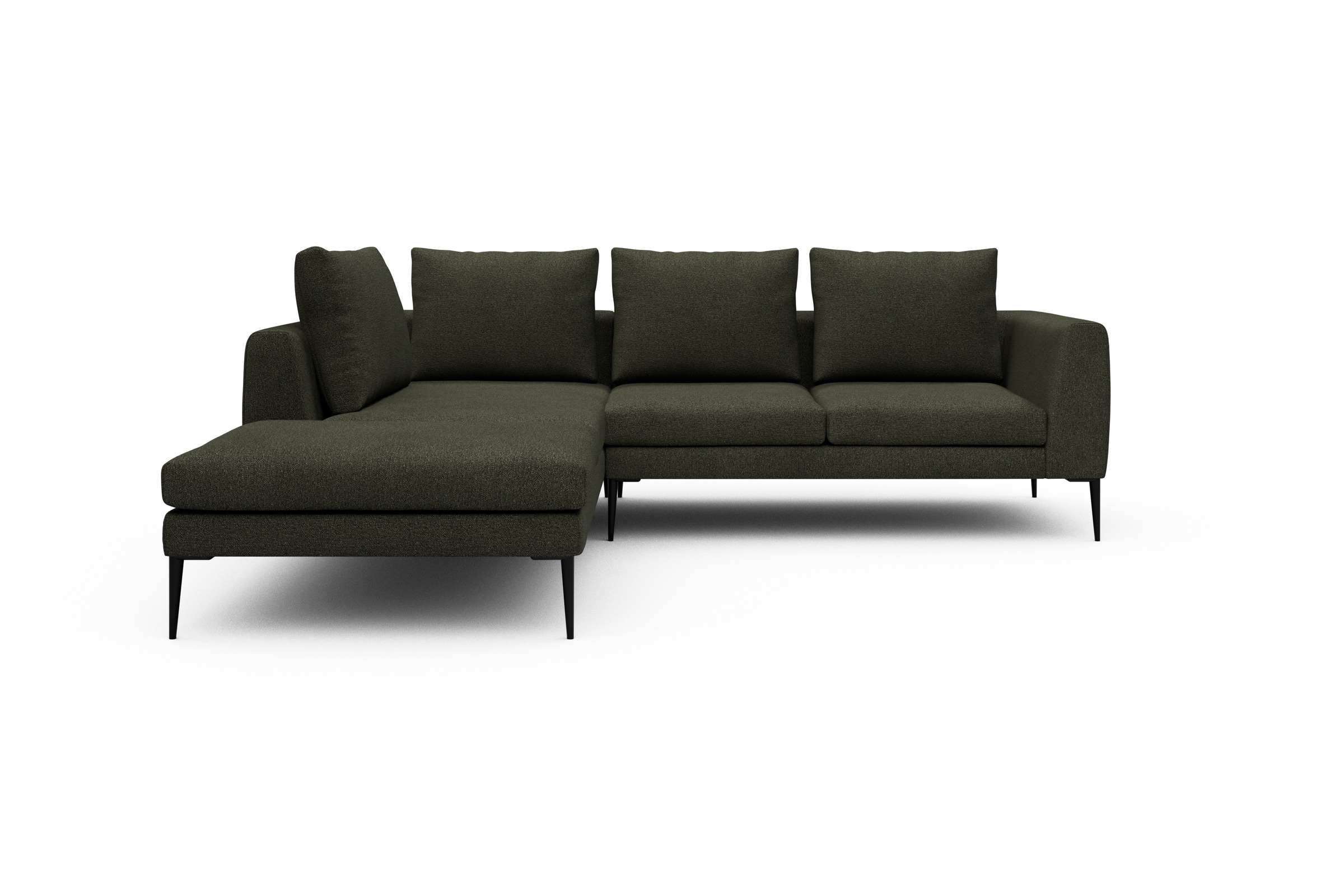 Skandi Home Ecksofa Paul Relax-Ecke links mit 2-Sitzer Boucle-Forest-Green moebelfaktor