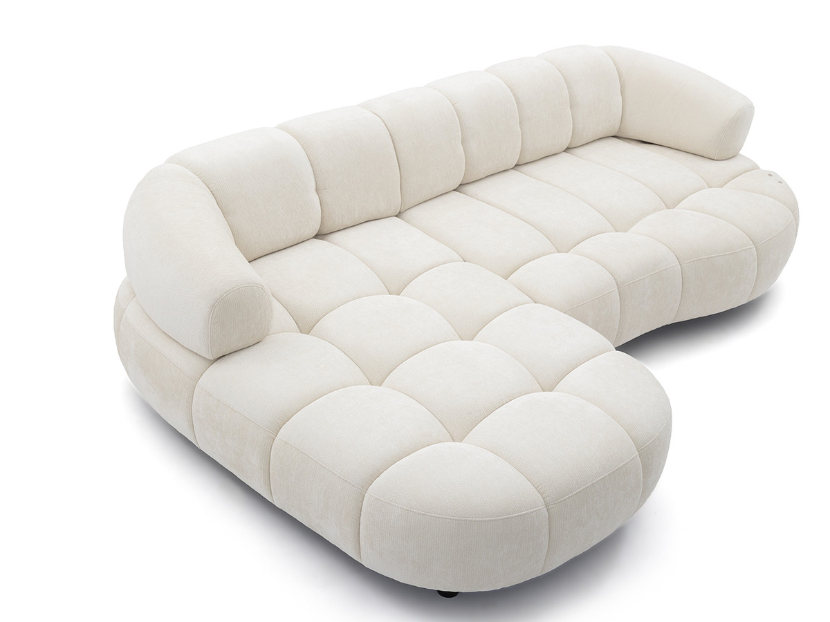 Bobochic Lovely Ecksofa mit Schlaffunktion Stoff Beige Ecke links