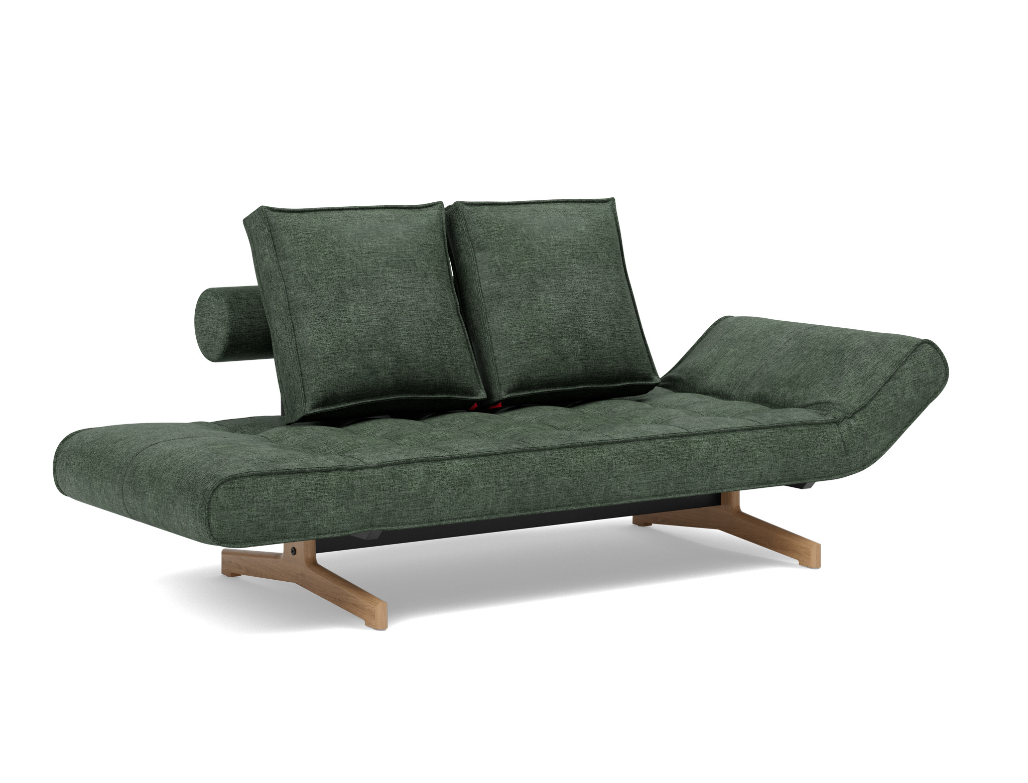 Tagesbett Ghia Flachgewebe Avella 281-Pine-Green Beine Eiche