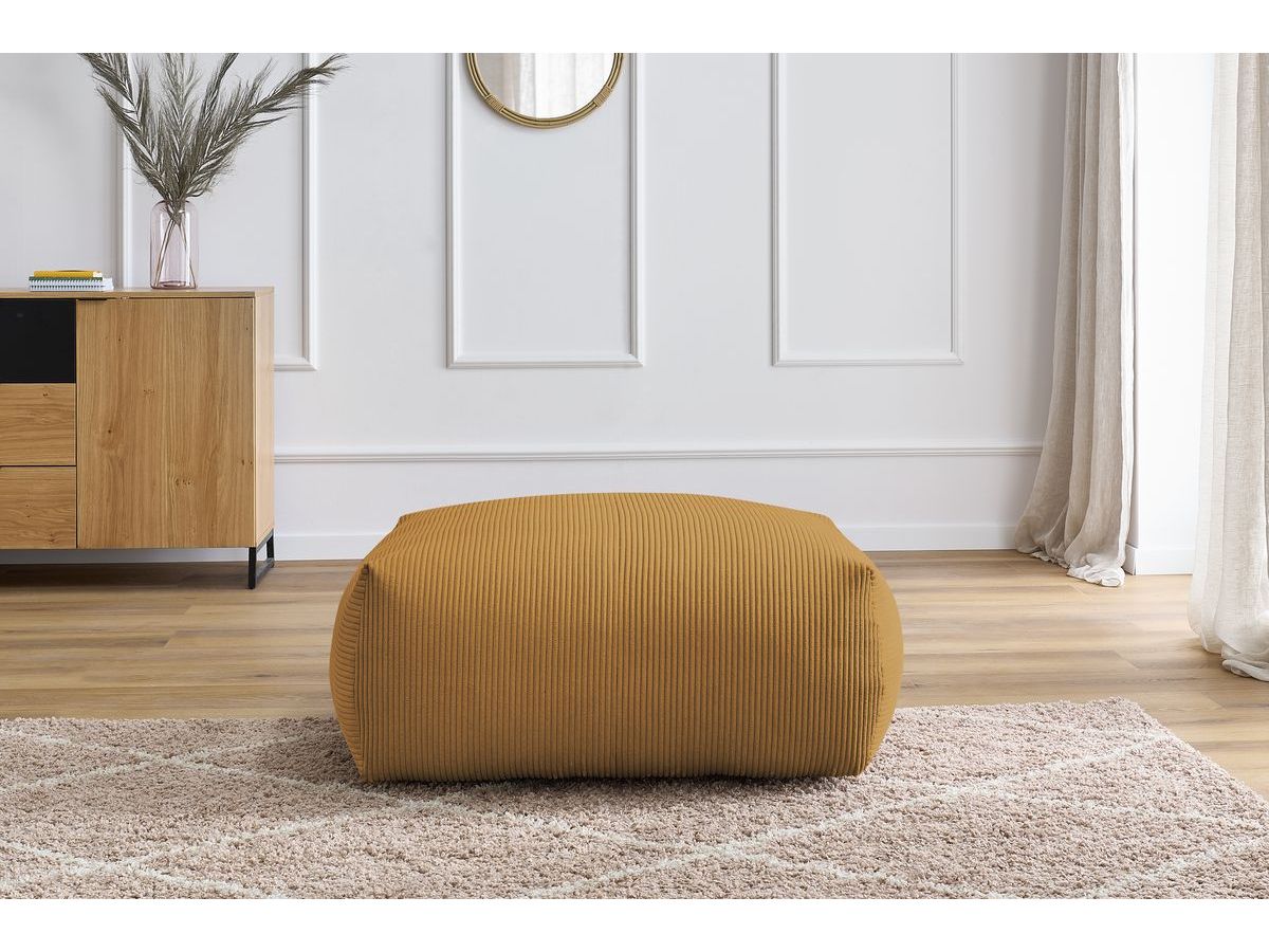Bobochic Voltaire Pouf 106 × 90 cm Cordsamt Gelb