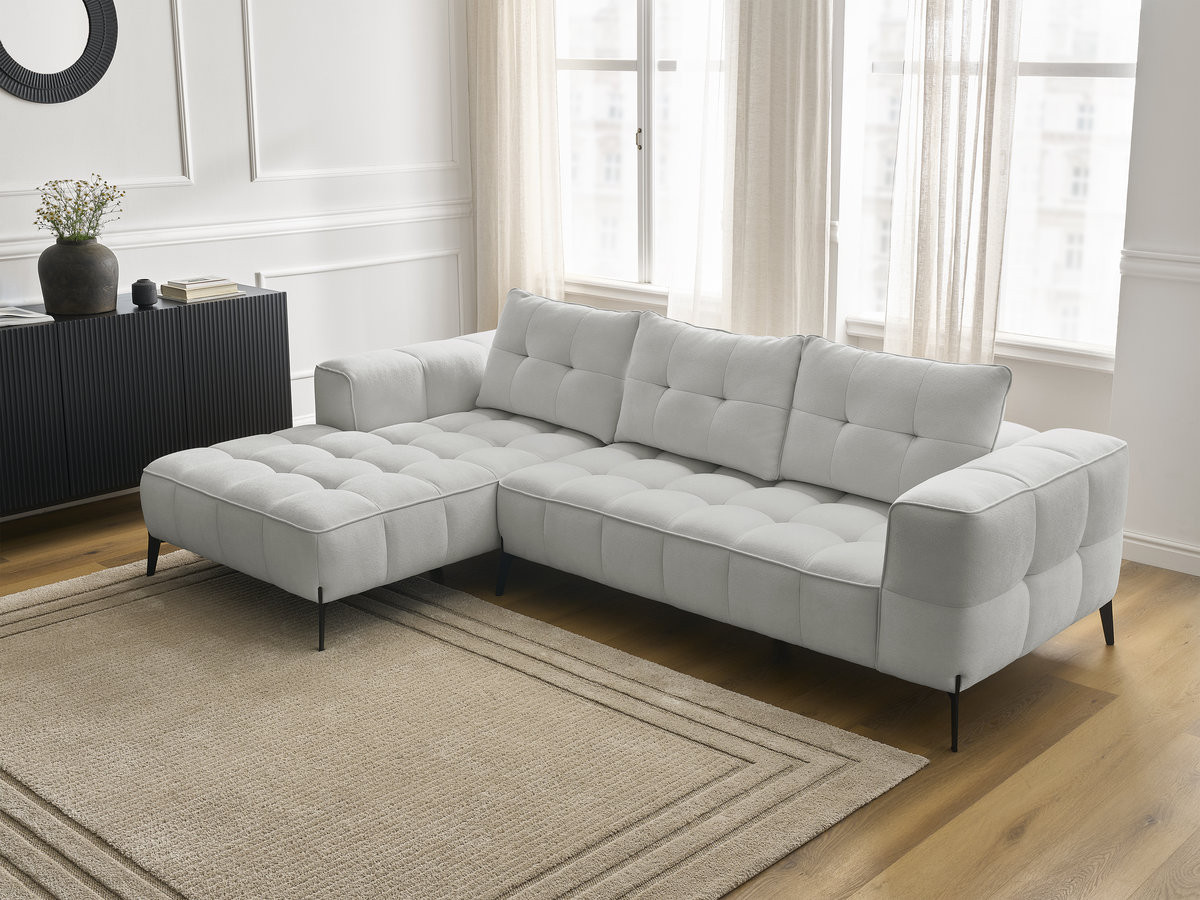 Bobochic Anis Ecksofa Strukturstoff Hellgrau Ecke links