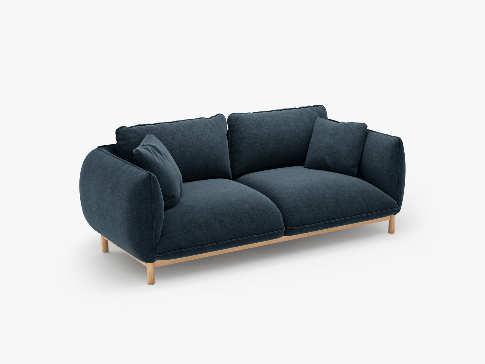 Micadoni Ada Sofa 2-Sitzer Strukturierter Stoff Wind Marineblau