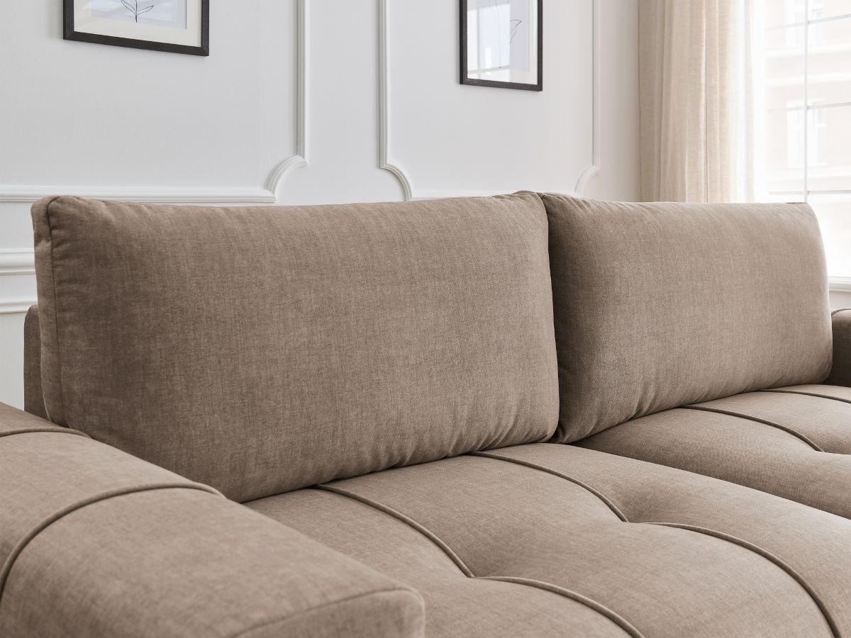 Bobochic Arsene Schlafsofa 3-Sitzer mit Bettkasten Samt Taupe