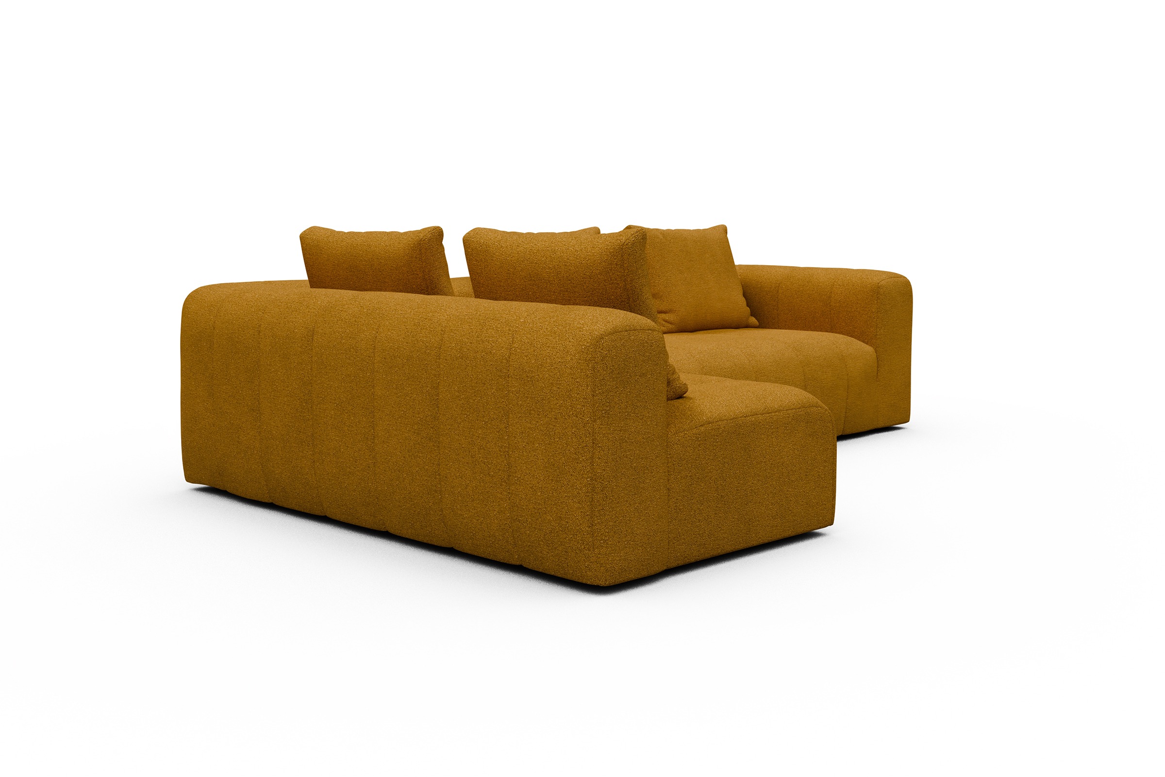 Ecksofa Hugo 2x 2,5-Sitzer Armlehne rechts Boucle-Ochre
