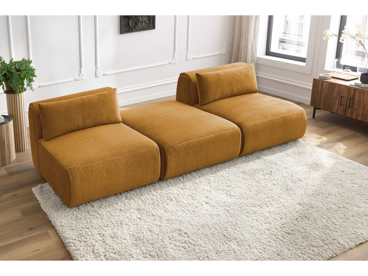 Bobochic Jeanne Sofa 3-Sitzer Samt Gelb