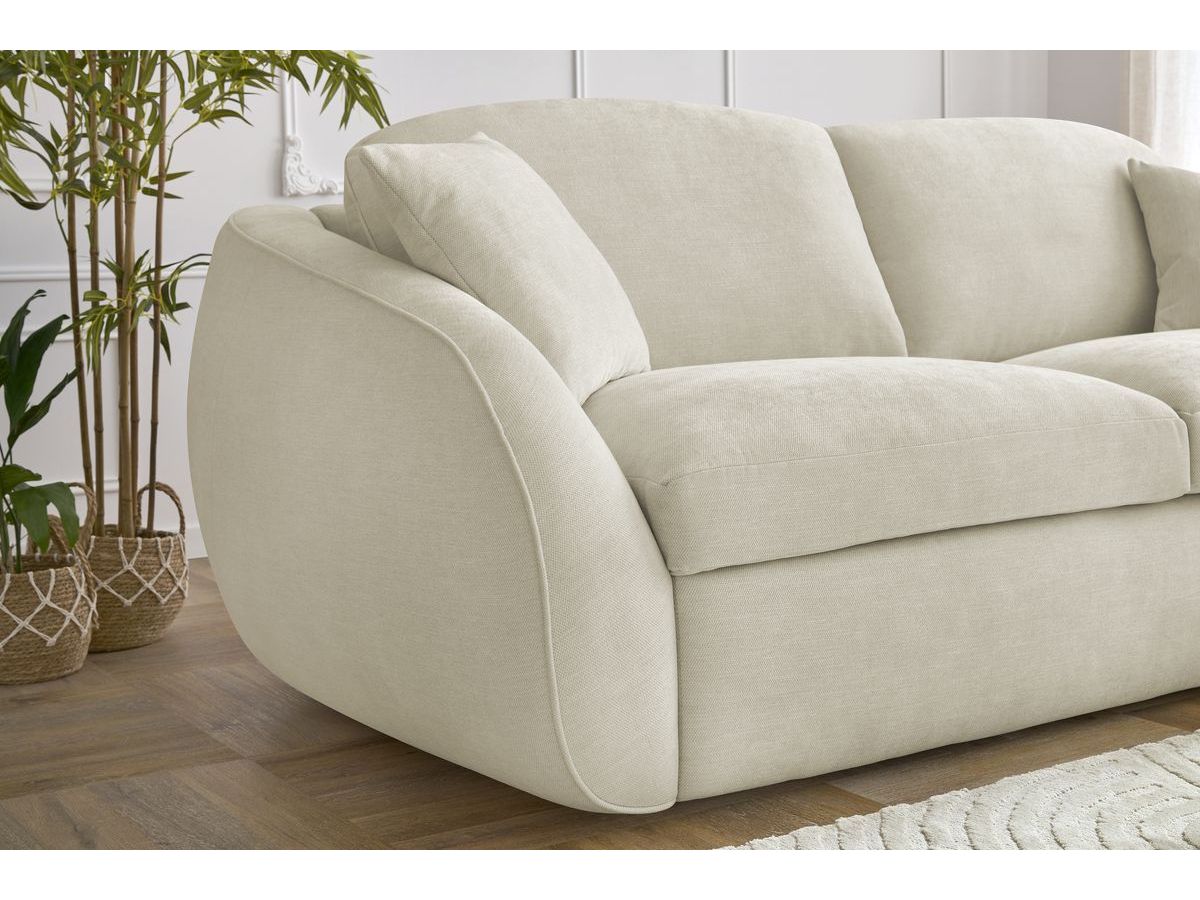 Bobochic Cezanne Schlafsofa 3-Sitzer Stoff Beige, Liegefläche 160 × 194 cm