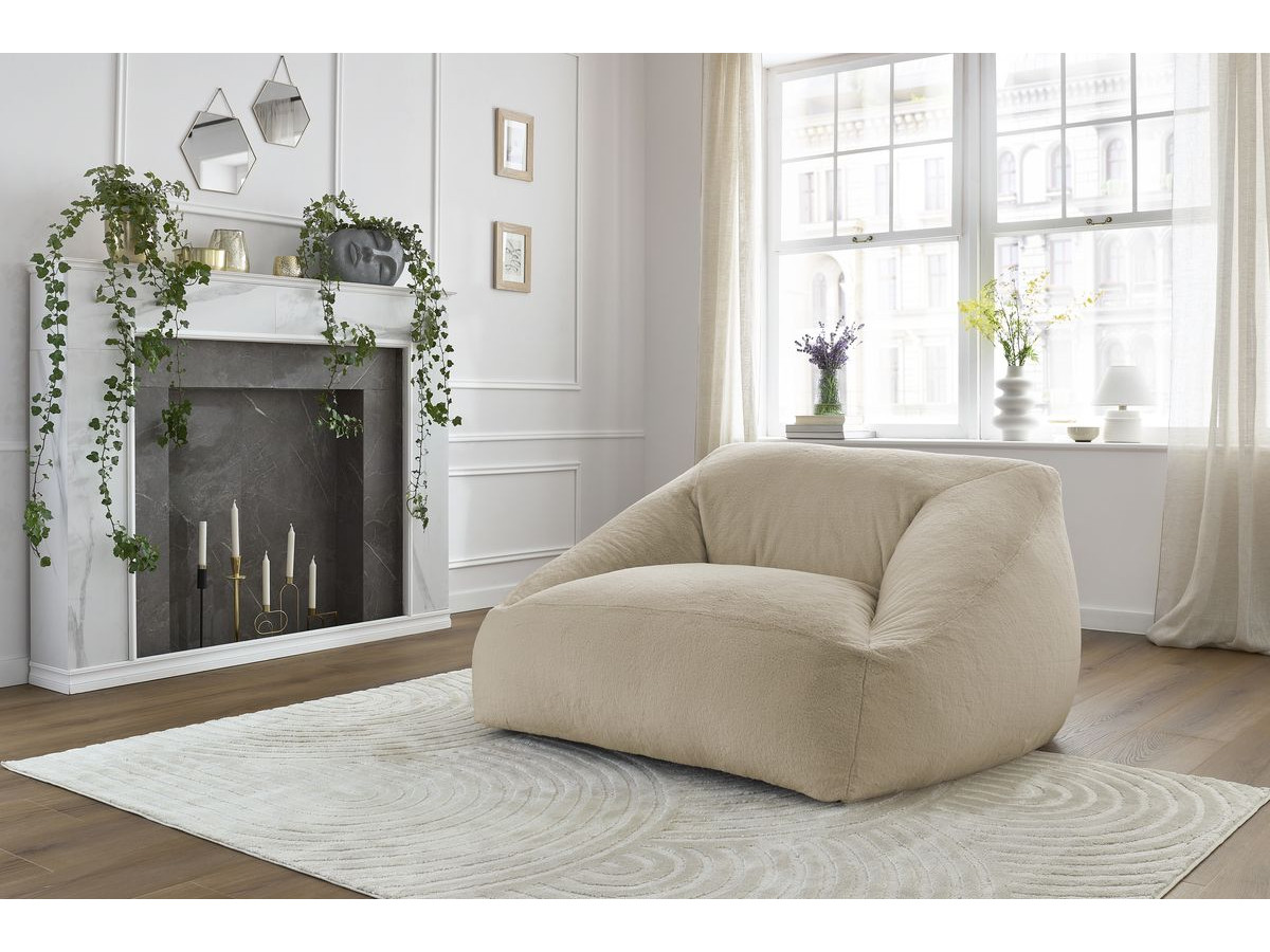 Bobochic Lilibet Pouf Kunstfell Beige