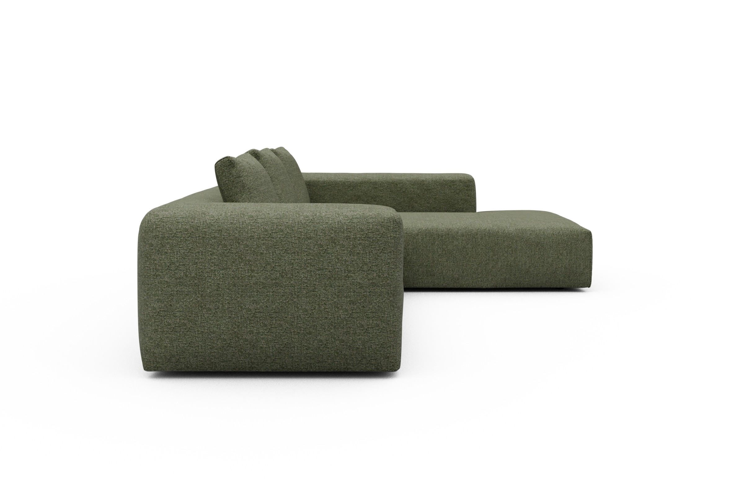 Ecksofa Fred Relax-Ecke rechts mit 2,5-Sitzer Carreno-Vivid-Green