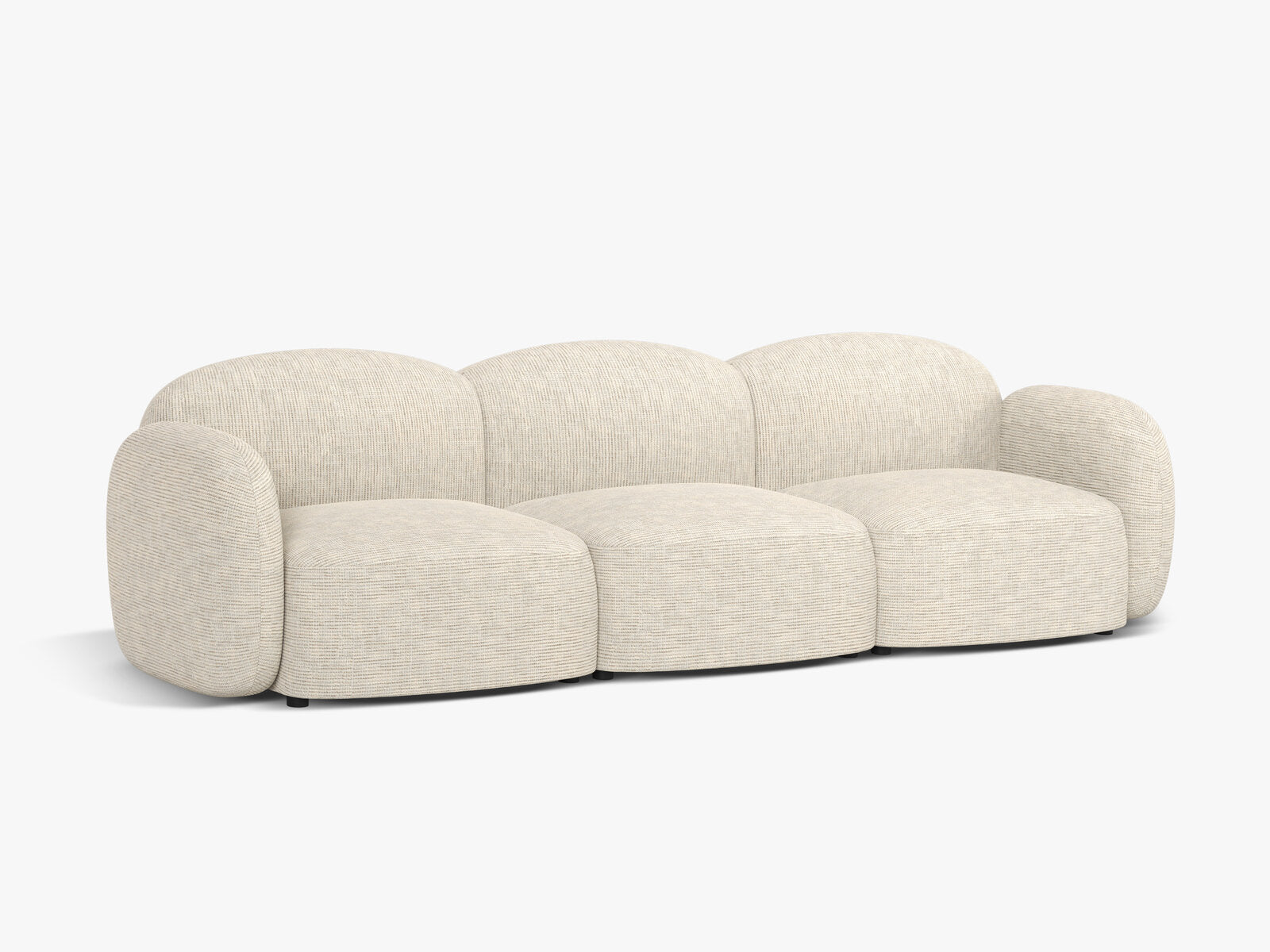 Micadoni Sofa Blair 3-Sitzer Strukturierter Stoff Baltimore Helles Beige