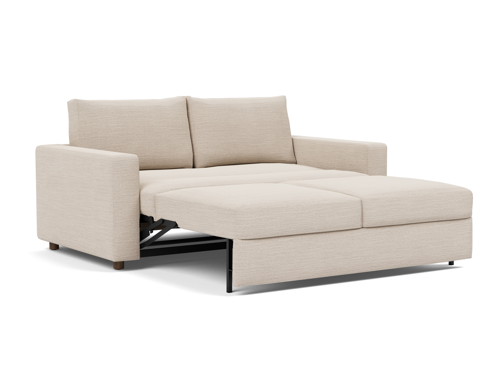 Schlafsofa Neah mit Standard-Armlehnen 160 Webstoff Blida 612-Sand-Grey